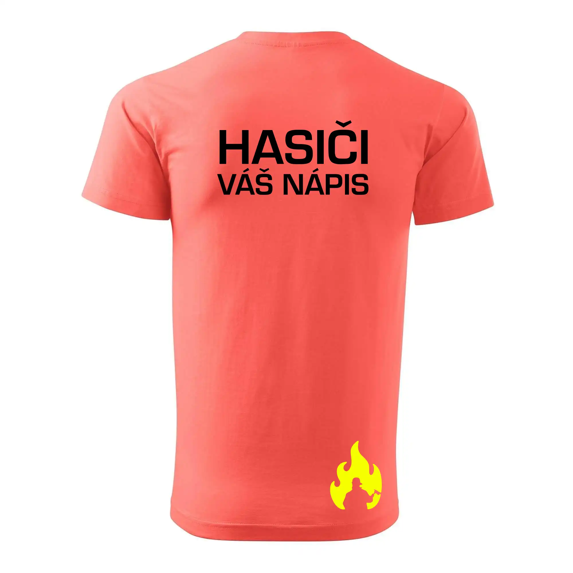 Hasič stojící - nápis hasiči - Velký nápis  na zádech