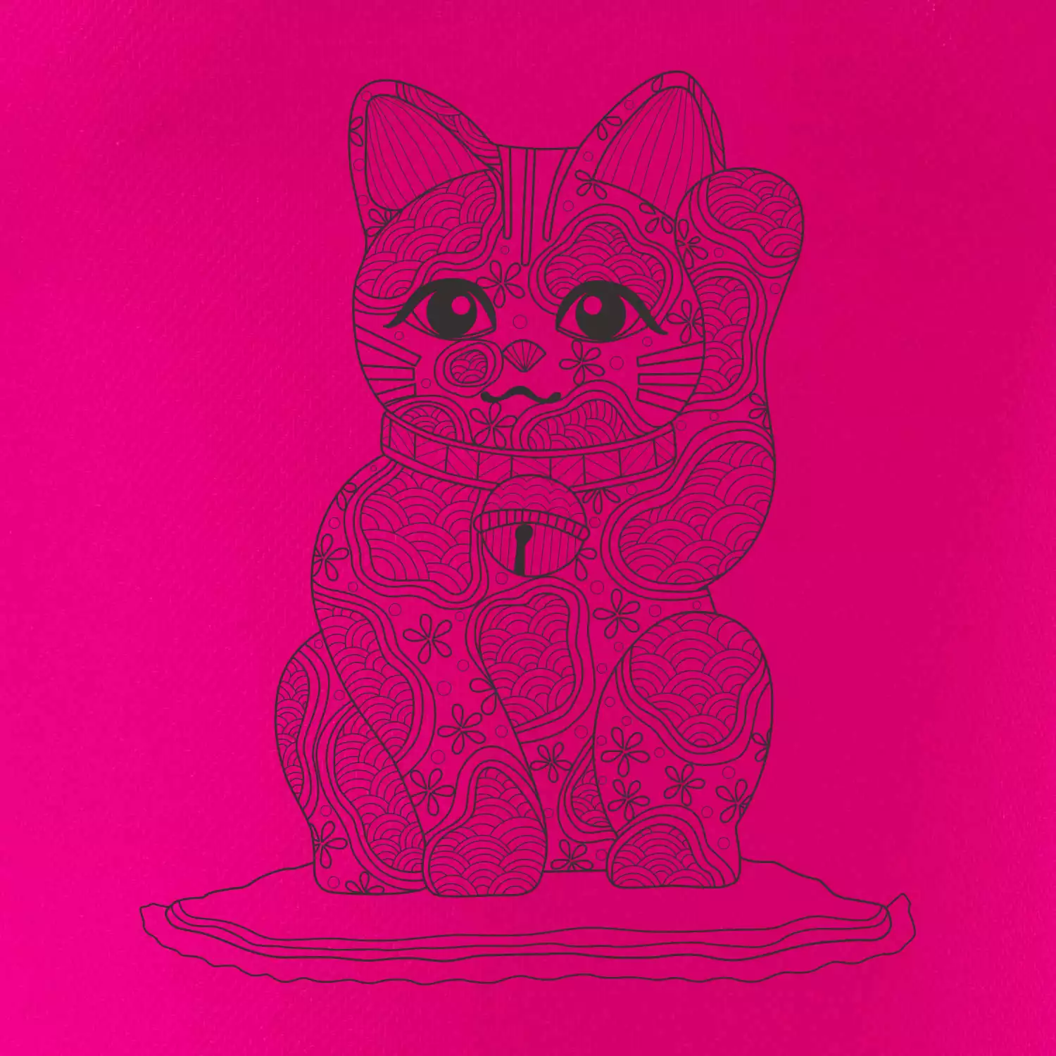 Kočka mávající mandala