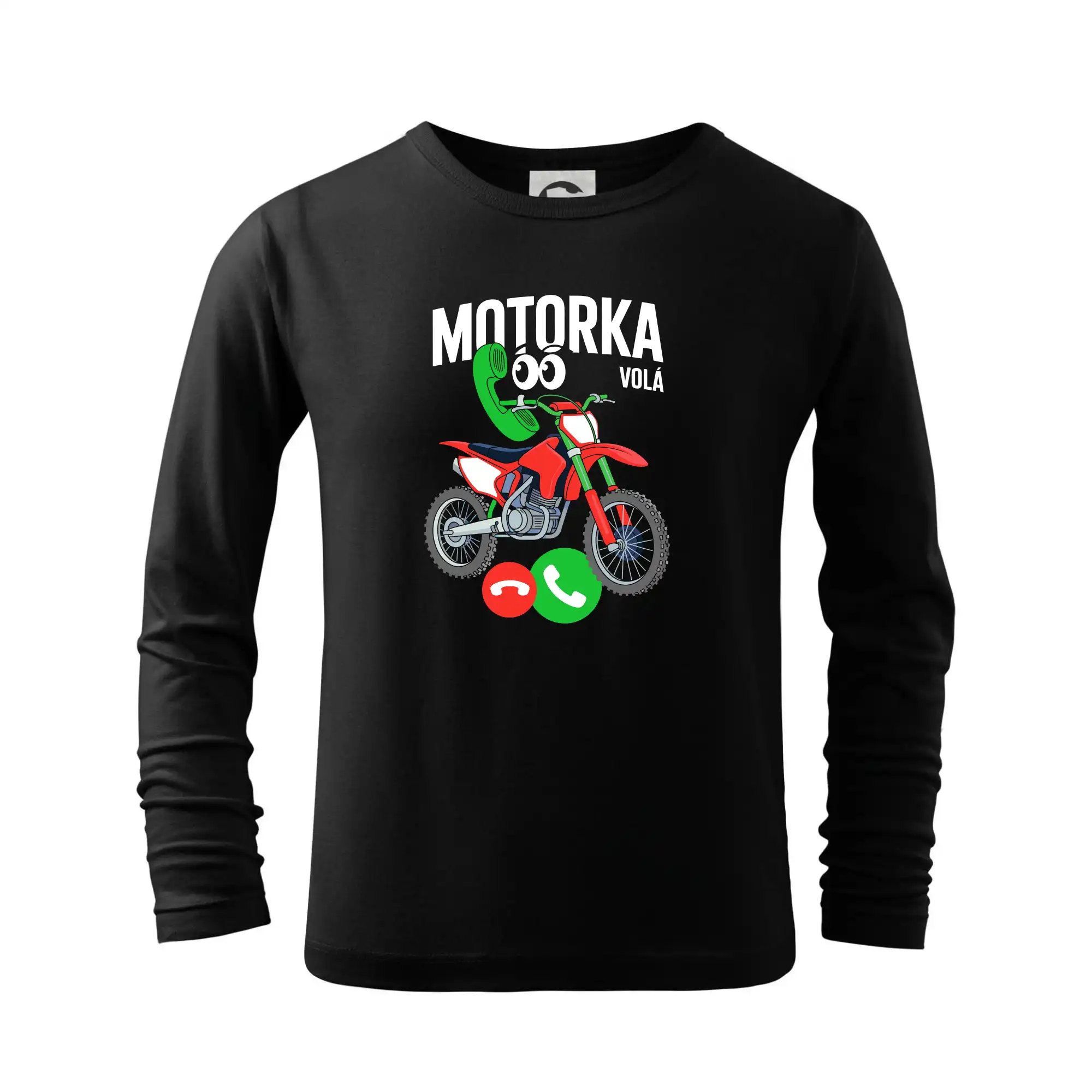 Karikatura motorka cross volá