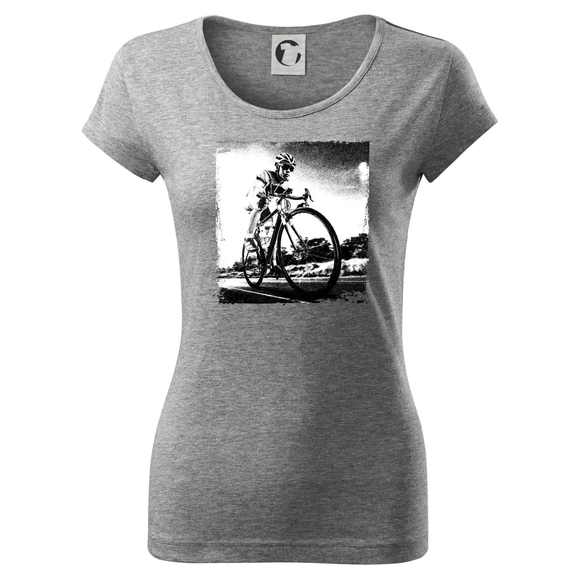 Cyklista černobílá cesta