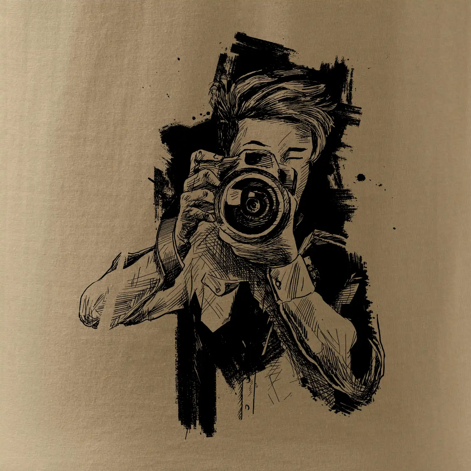 Fotograf kreslený tužkou