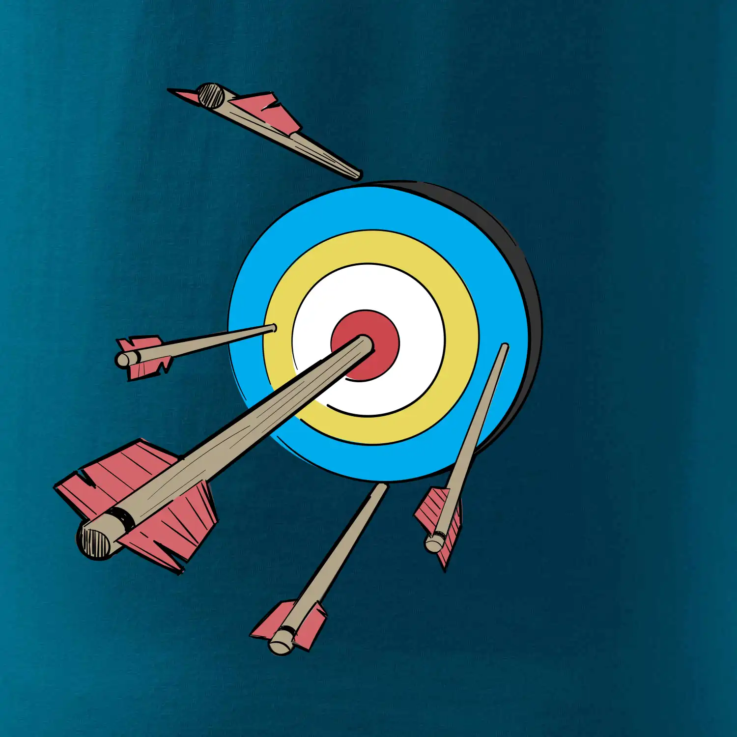 Šípy v barevném terči