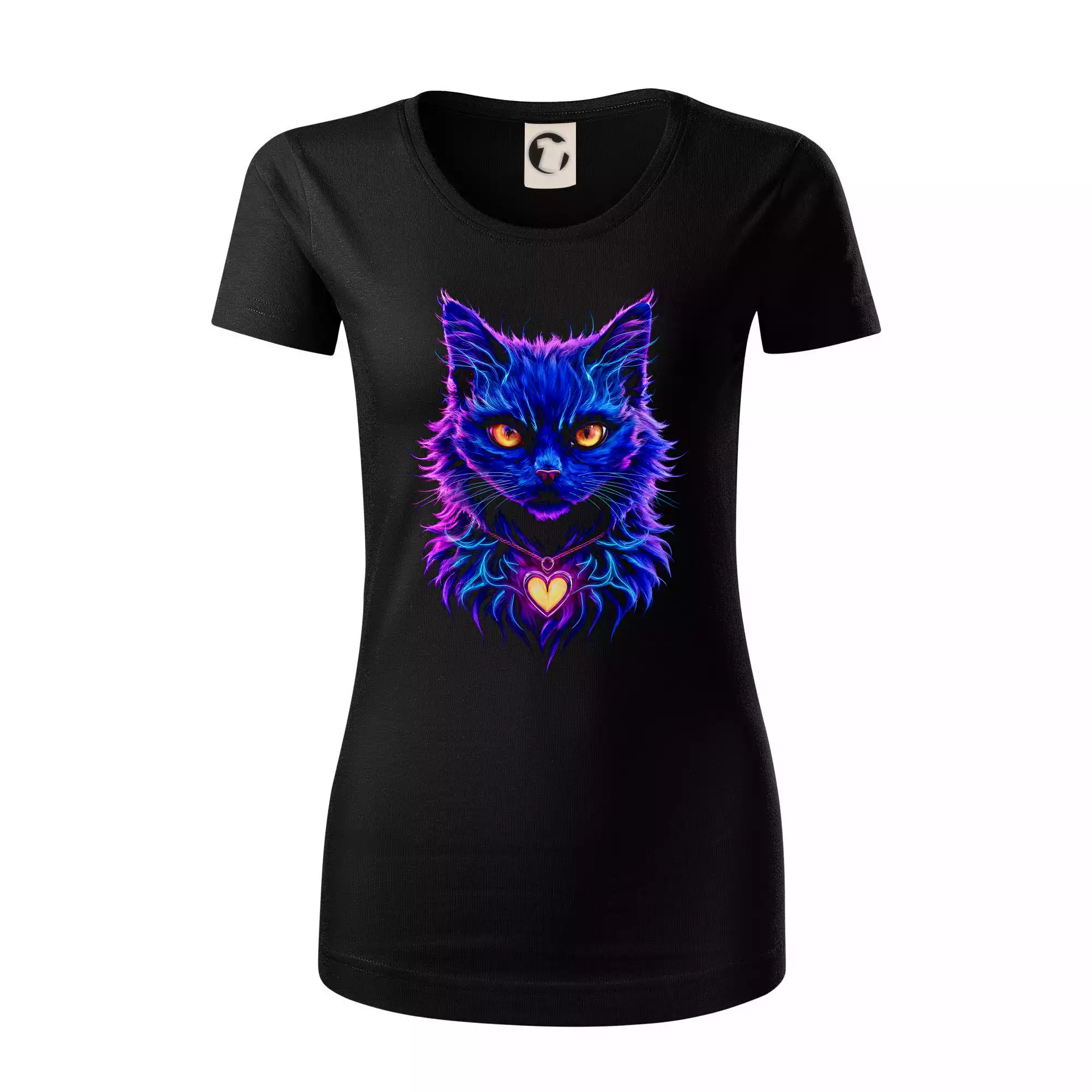 Fialovo modrá kočka se srdcem