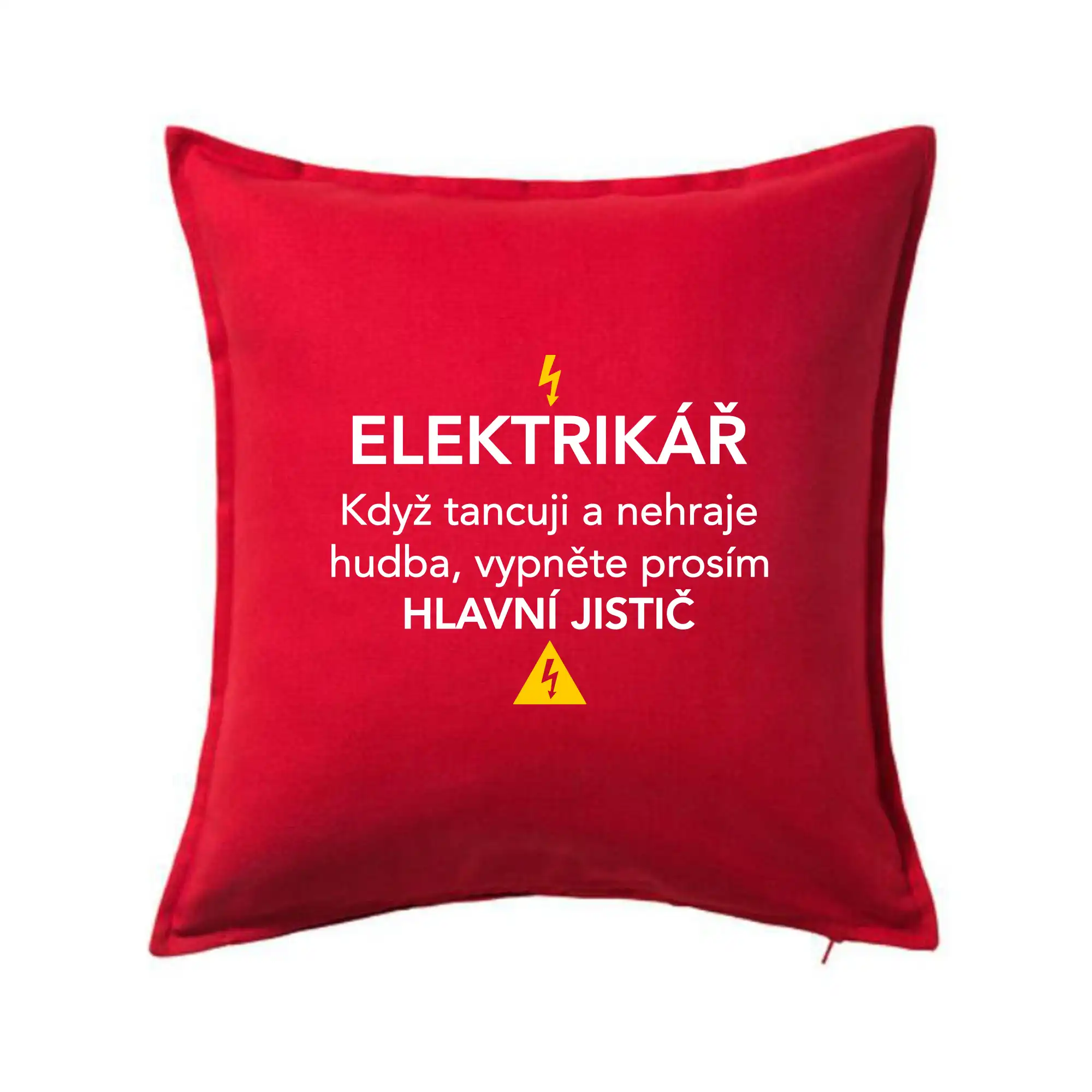 Elektrikář - hlavní jistič - Nápis na zádech