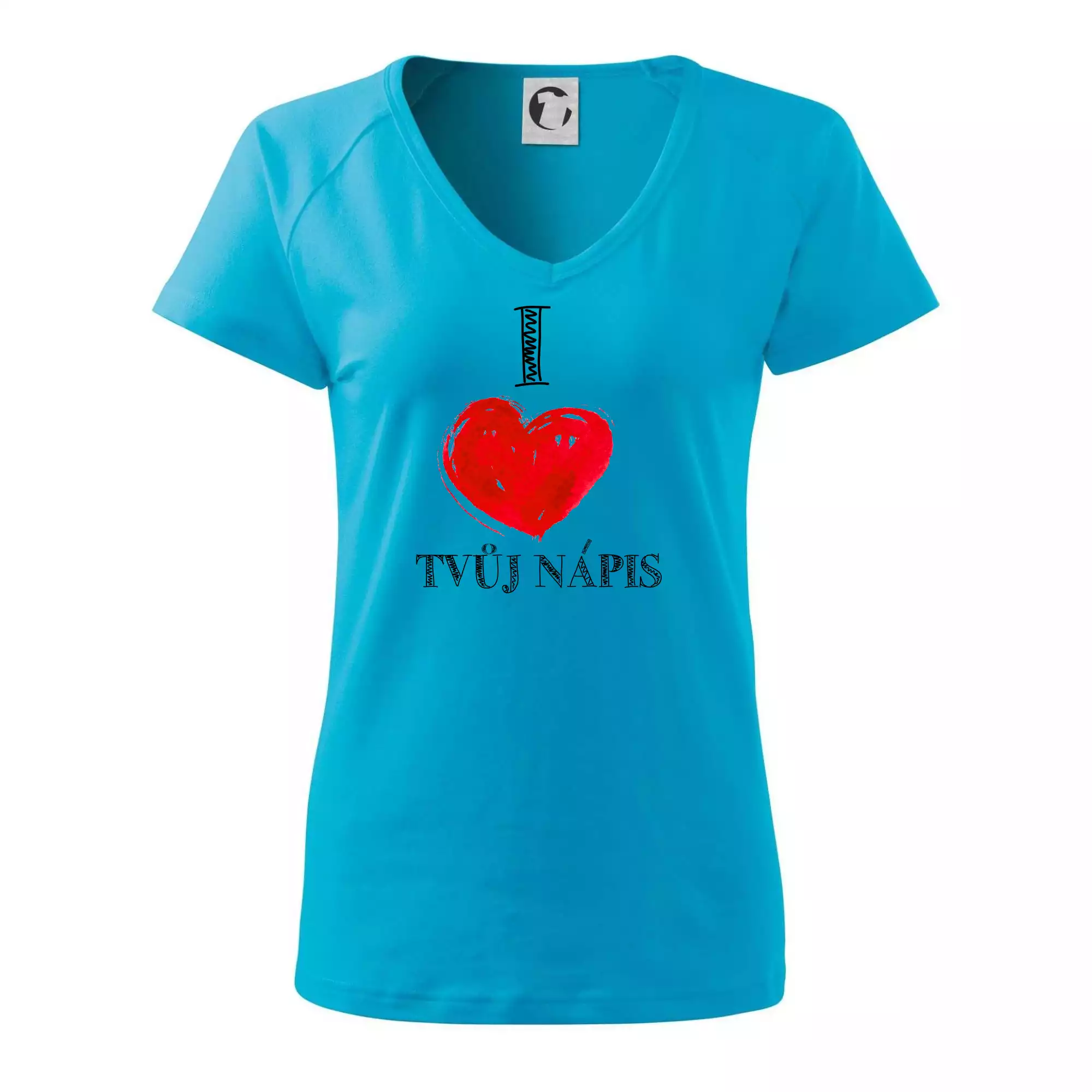 I love malované srdce - vlastní nápis