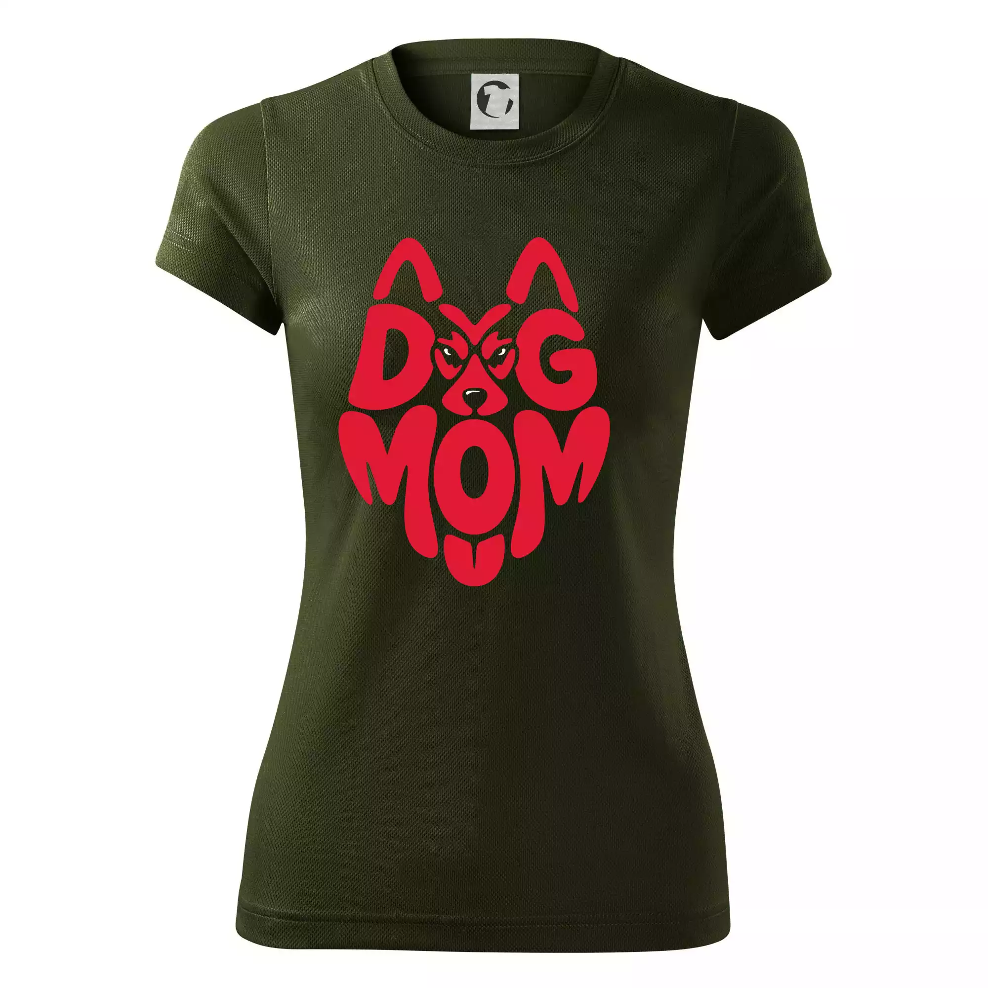 Dog mom nápis v hlavě