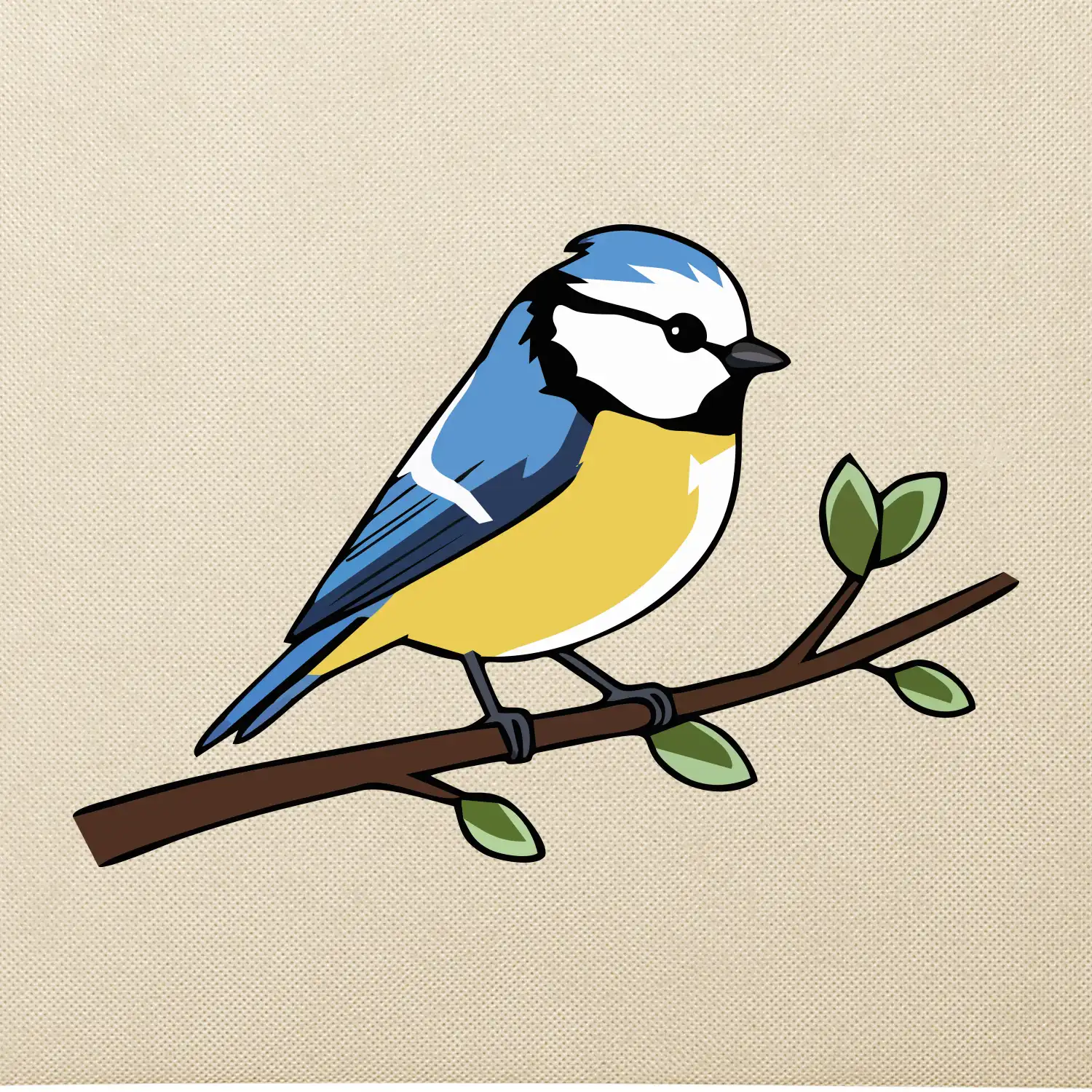 Sýkorka modřinka na větvi