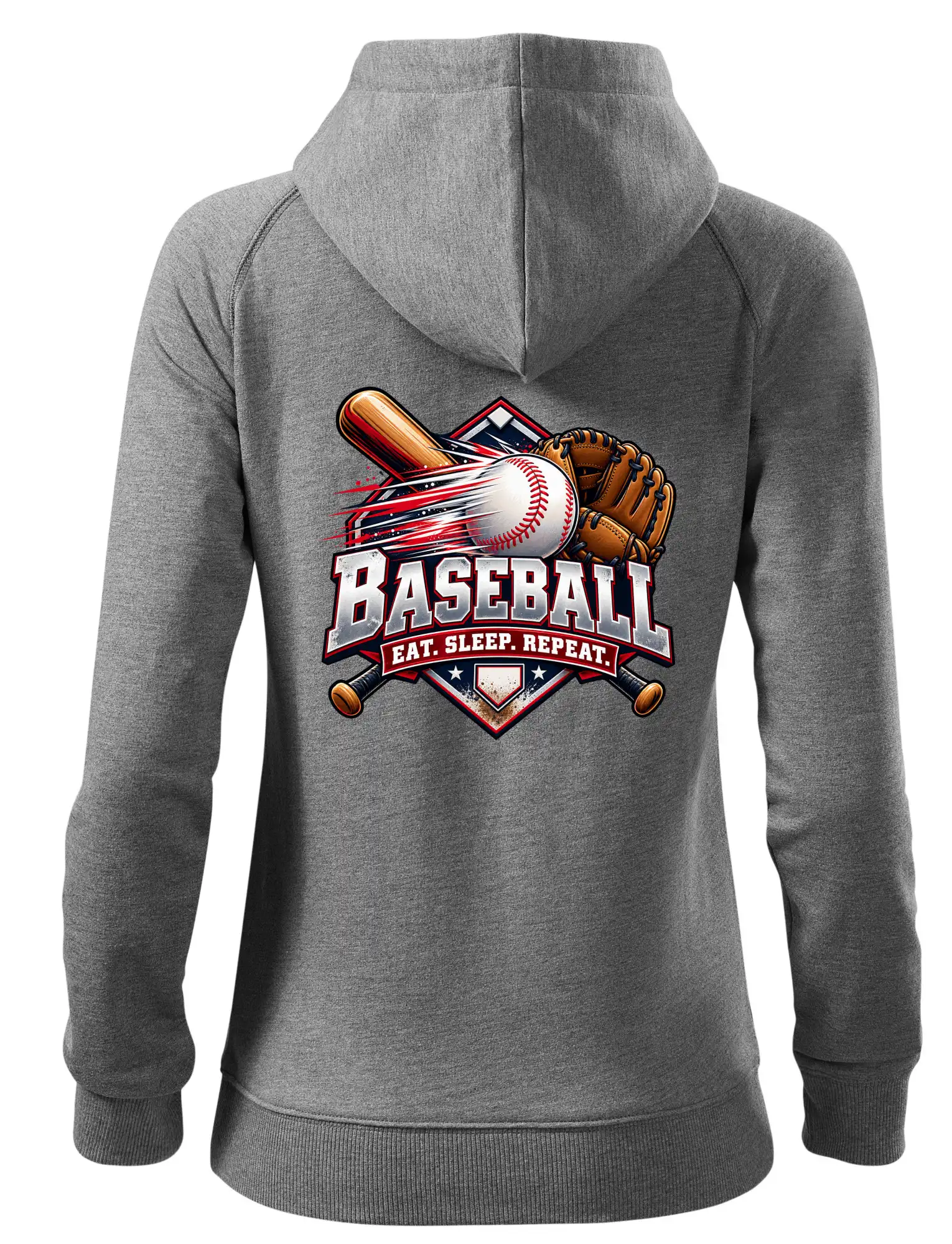 Baseballová pálka s rukavicí eat sleep repeat