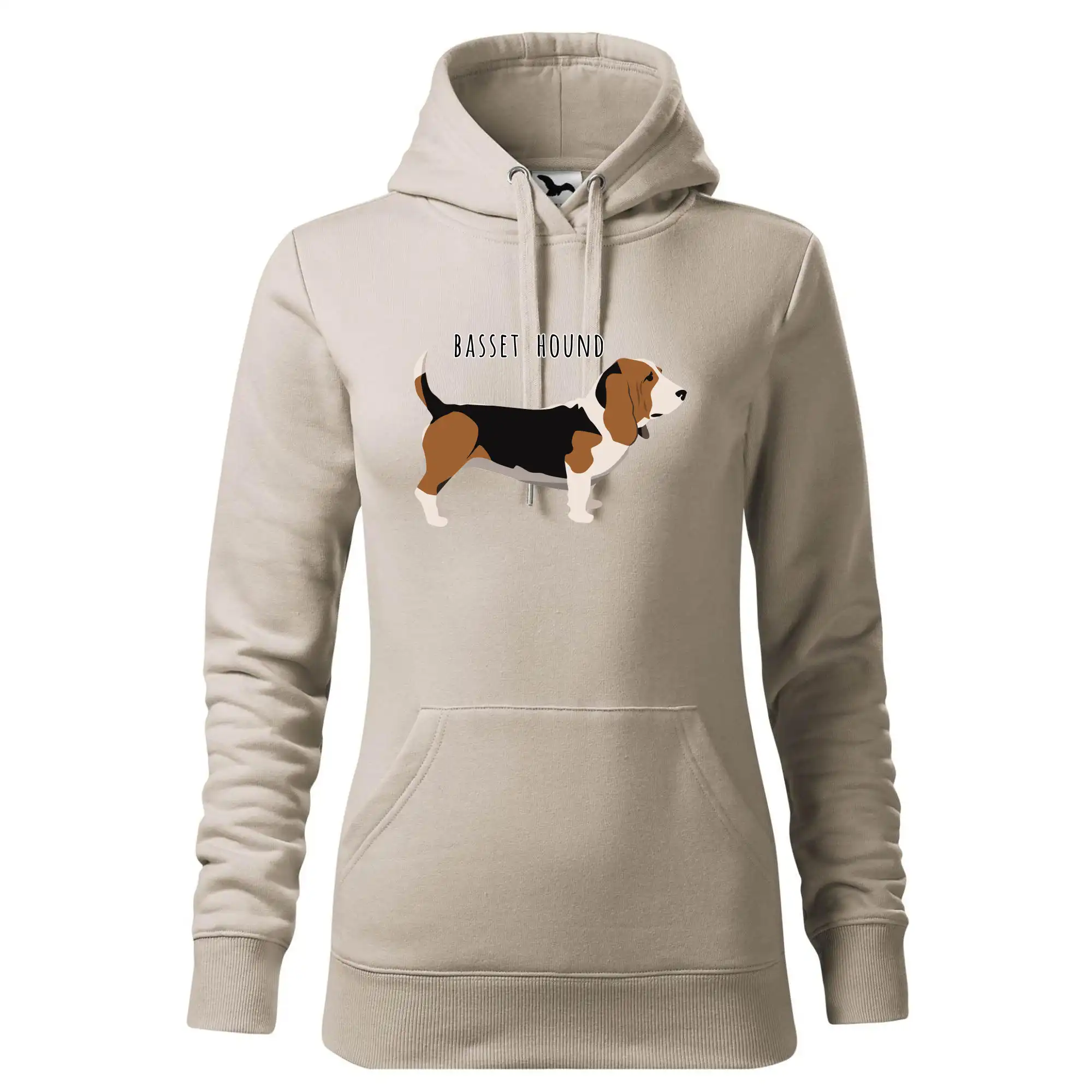 Basset hound pes s nápisem
