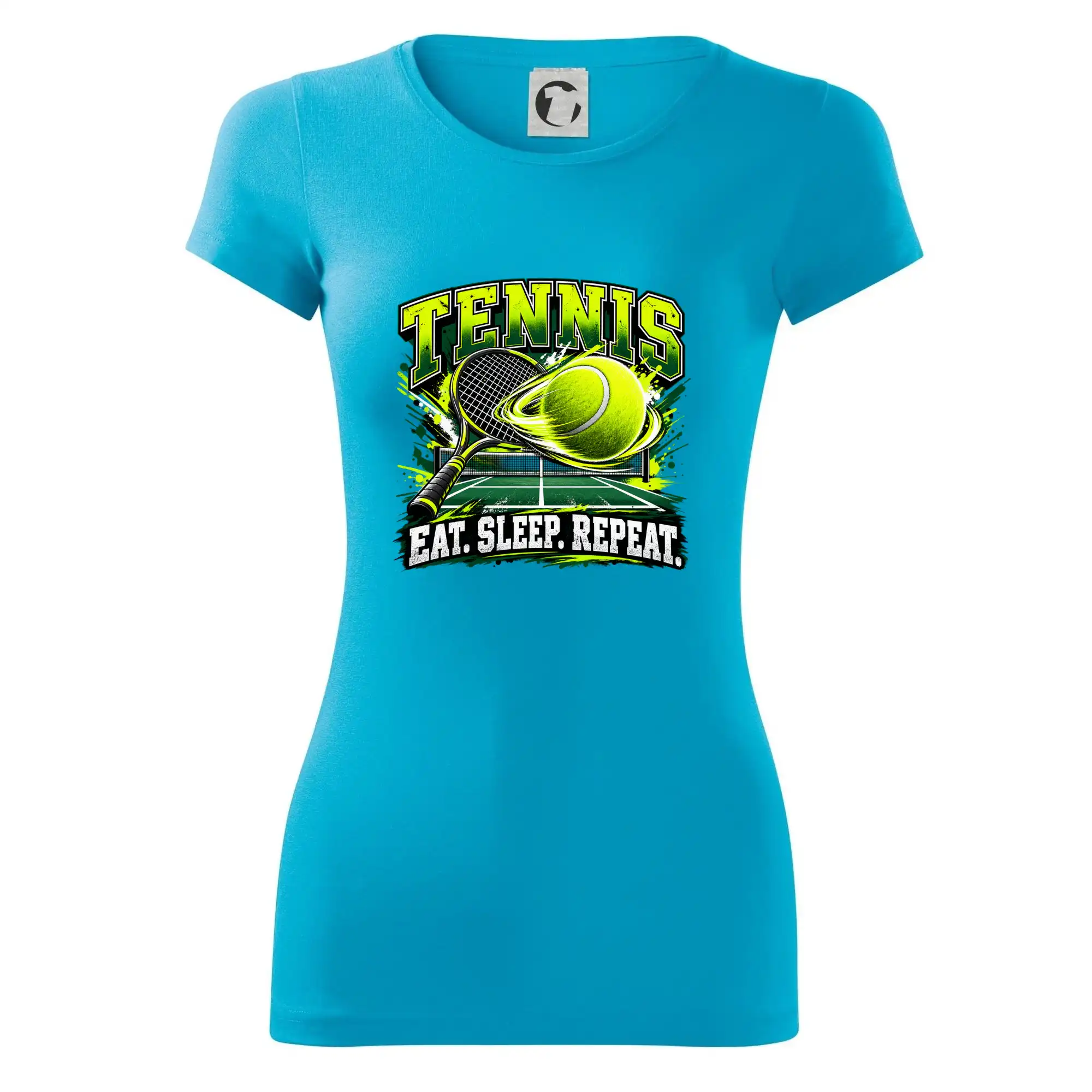 Tenisová raketa a míček eat sleep repeat