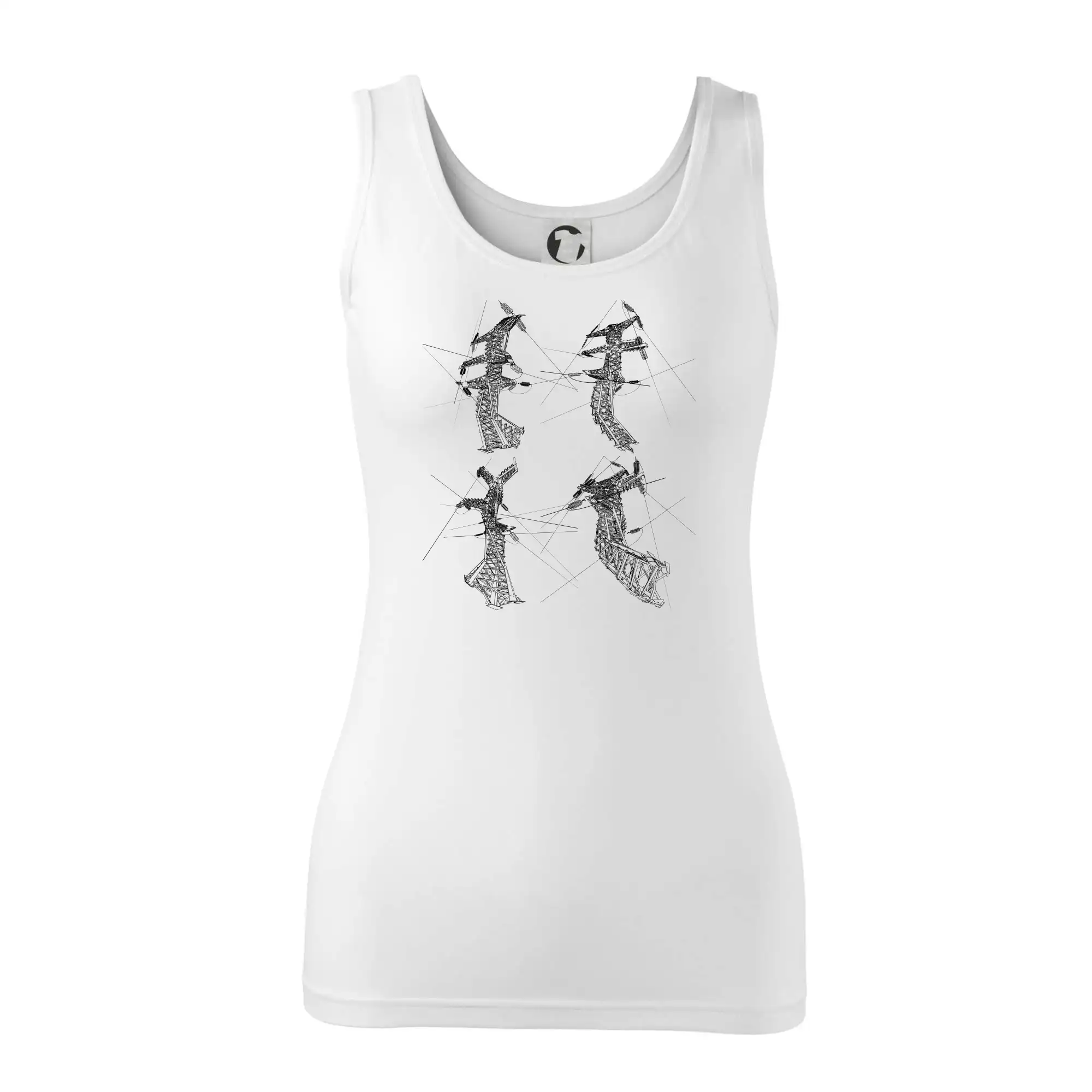 Zkroucený stožár vysokého vedení