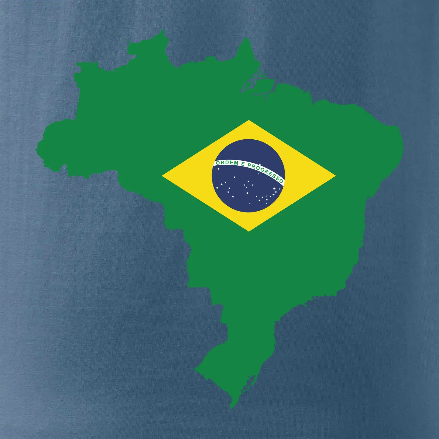 Brazílie vlajka v mapě