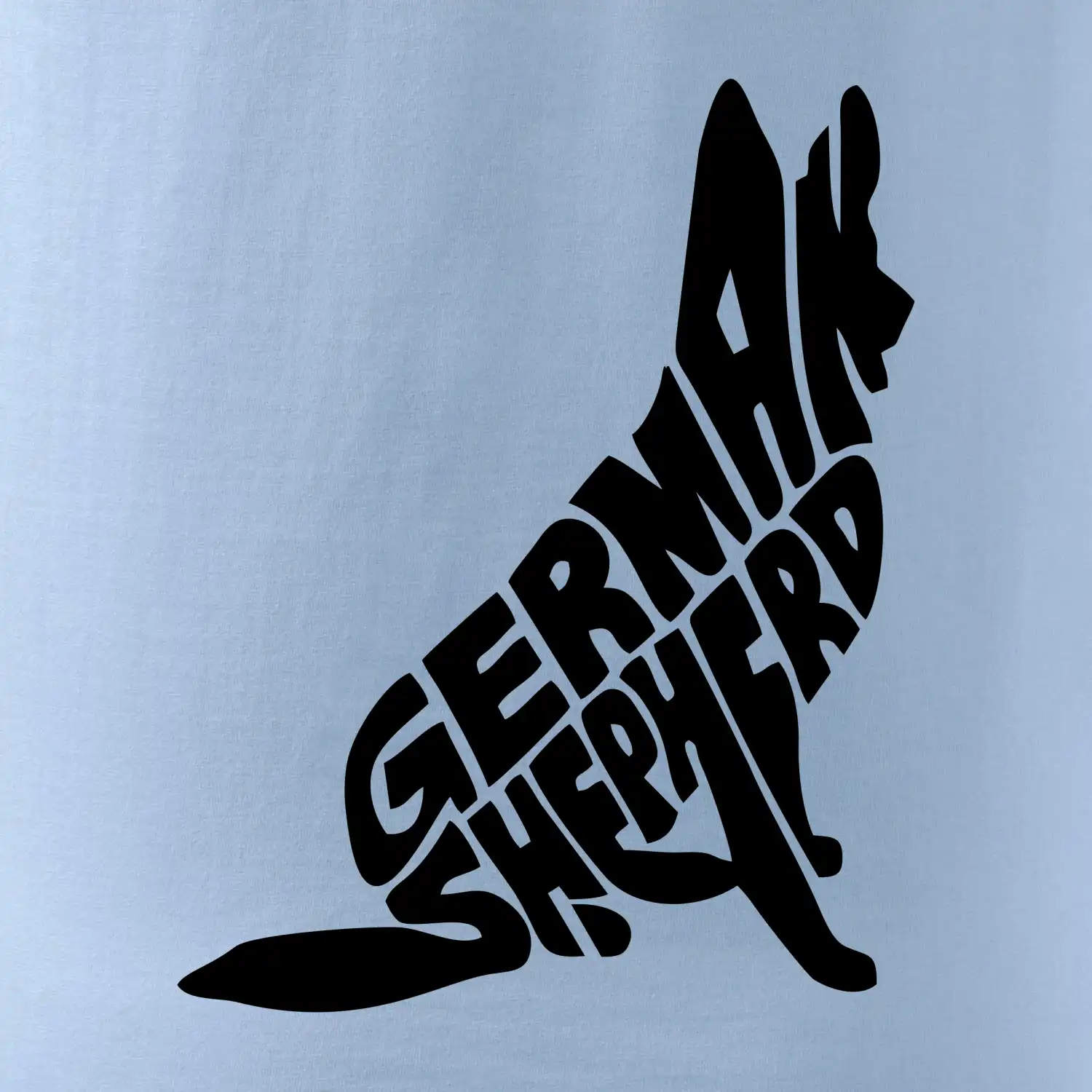 Německý ovčák sedící napis