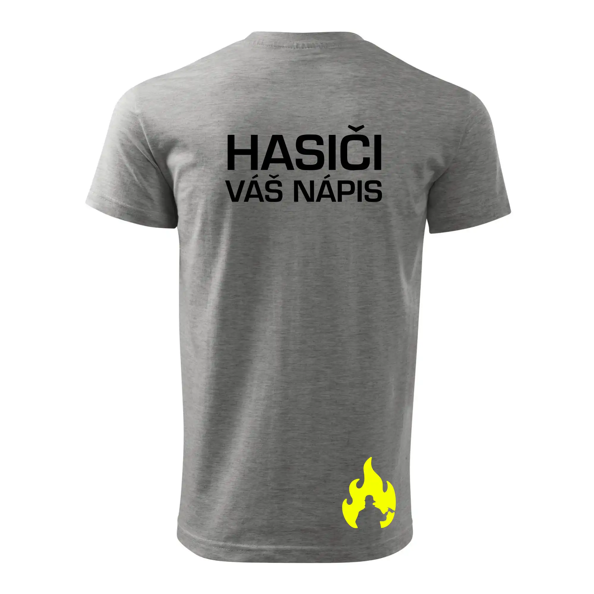 Hasič stojící - nápis hasiči - Velký nápis  na zádech