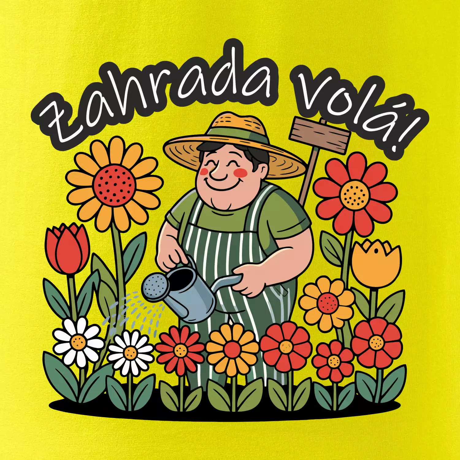 Zahrada volá - zahradník a slunečnice