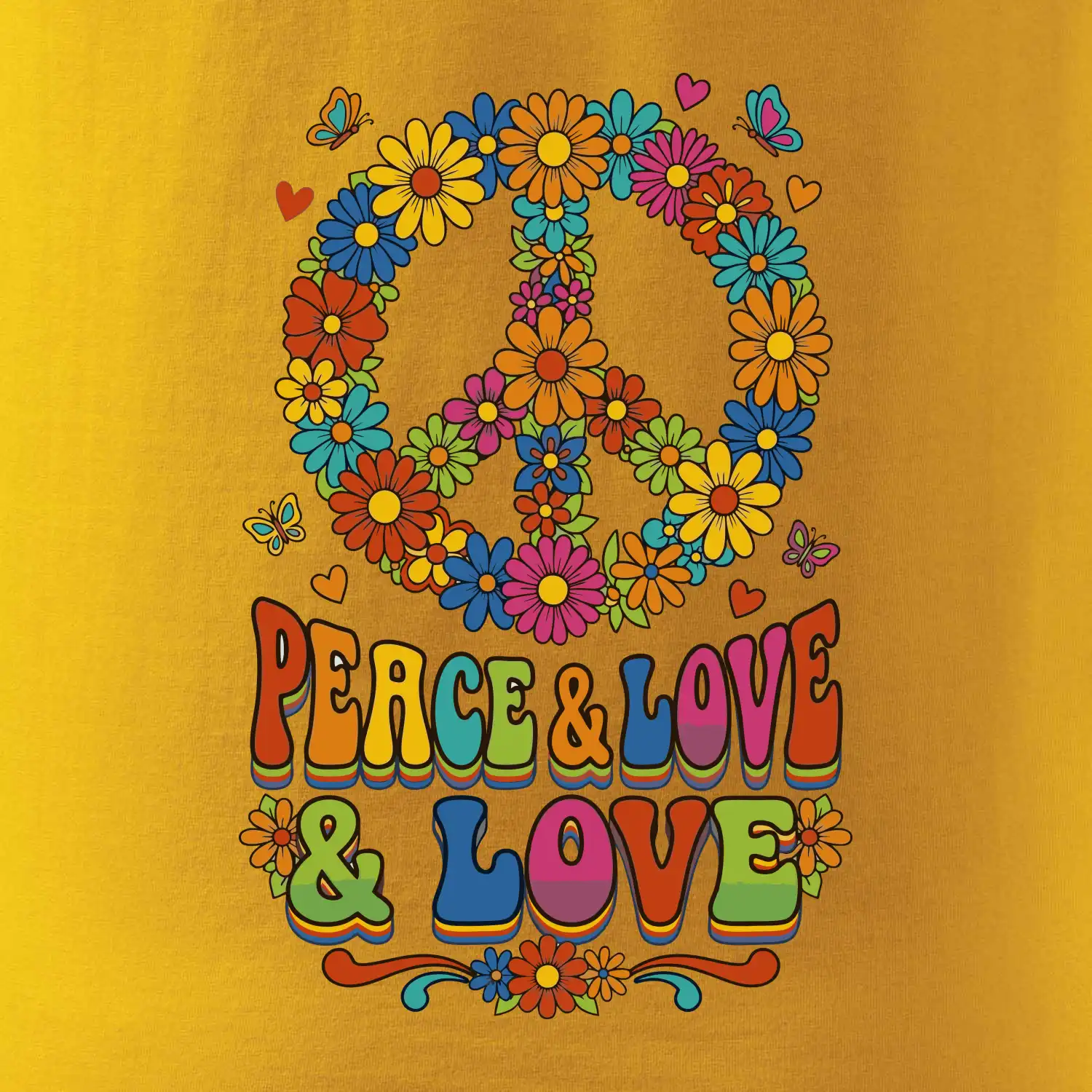 Peace and love - na výšku s květy