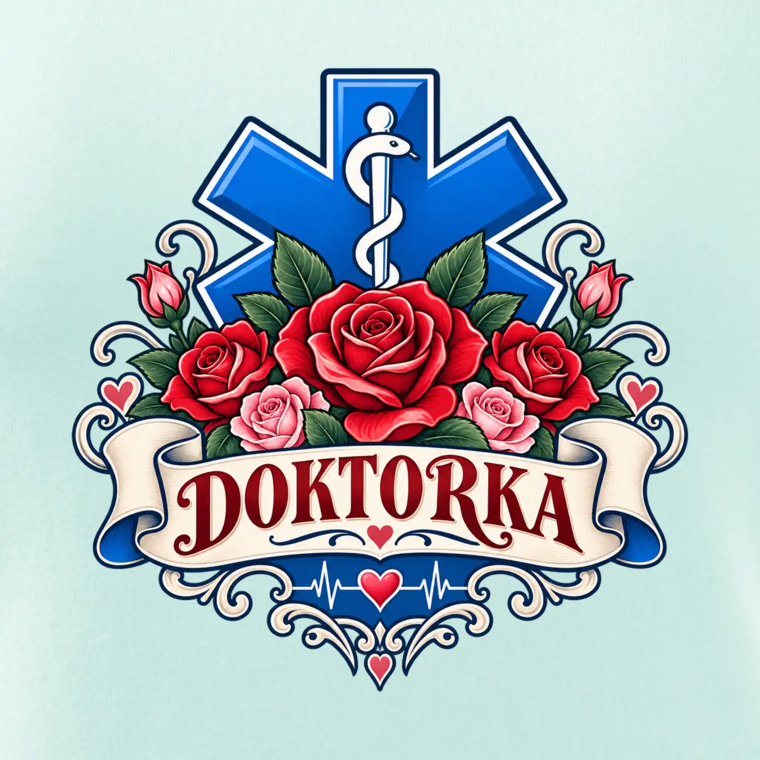 Doktorka - kříž a růže