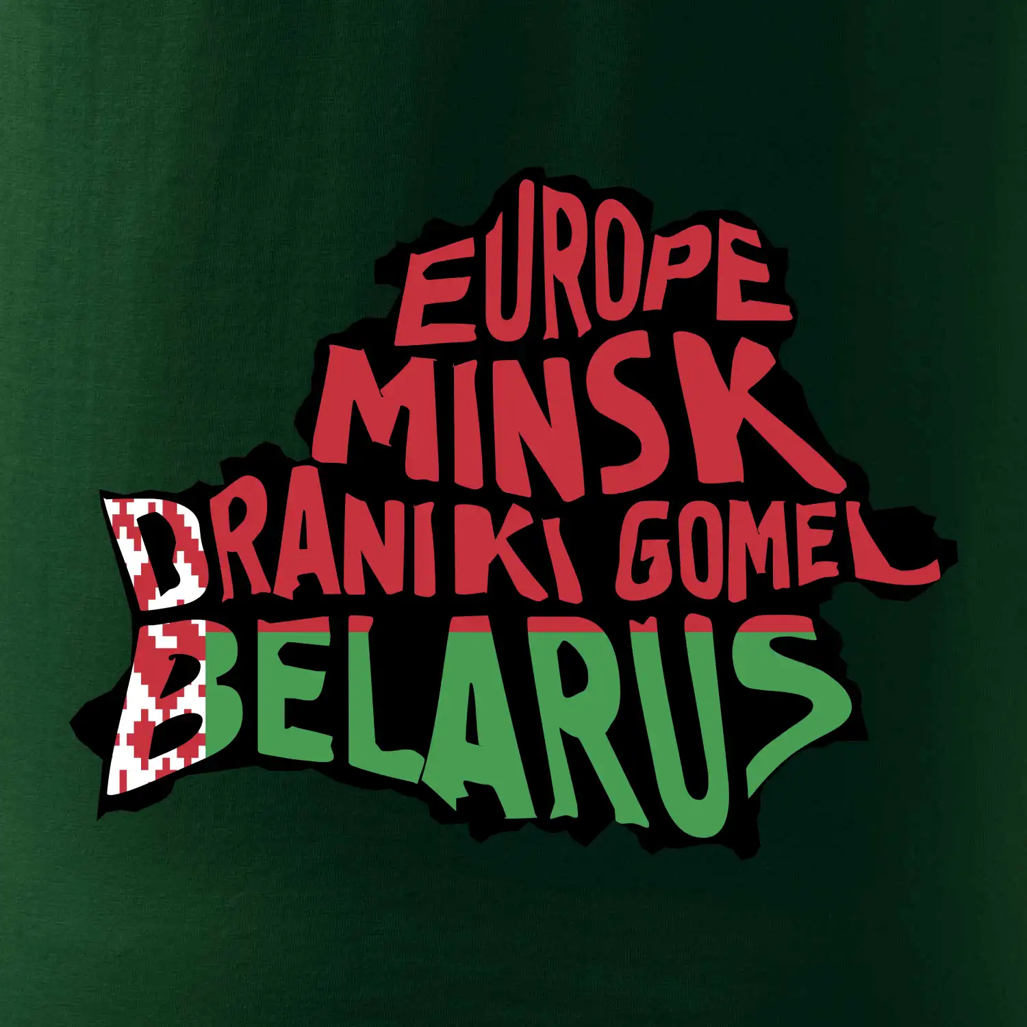 Mapy - názvy měst - Bělorusko