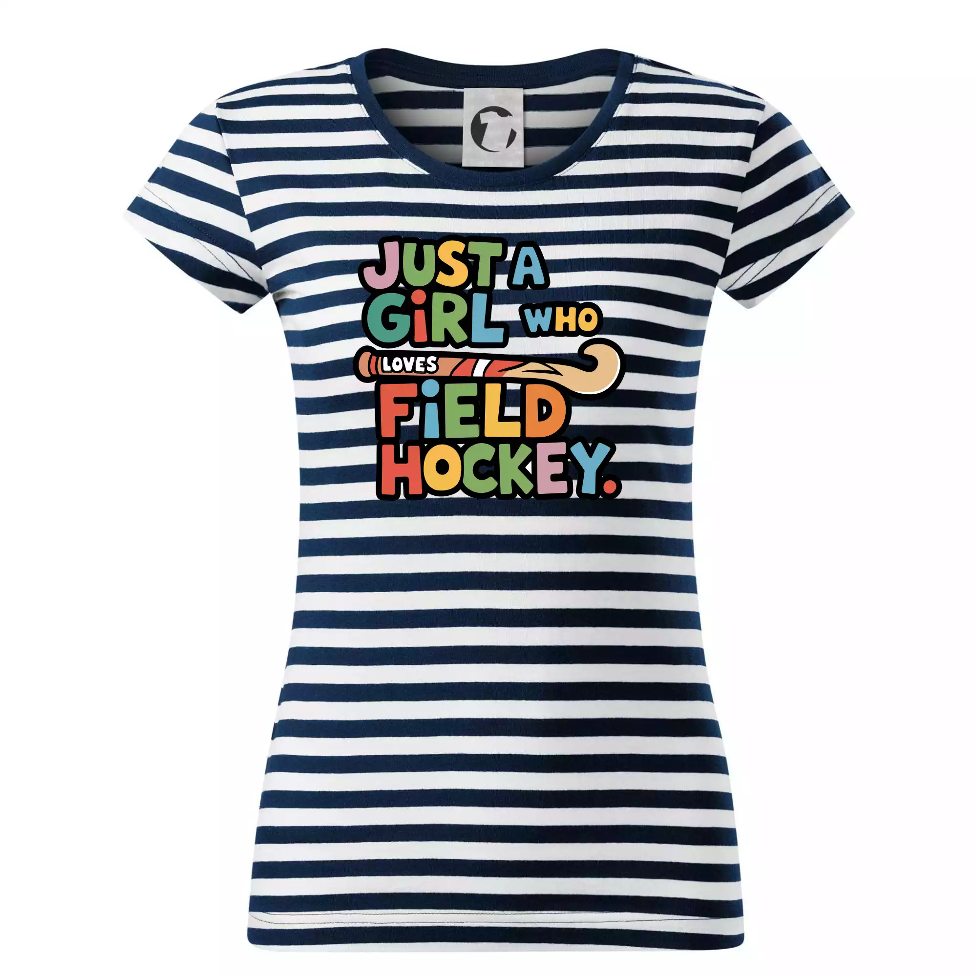 Barevný nápis Just a girl who loves field hockey