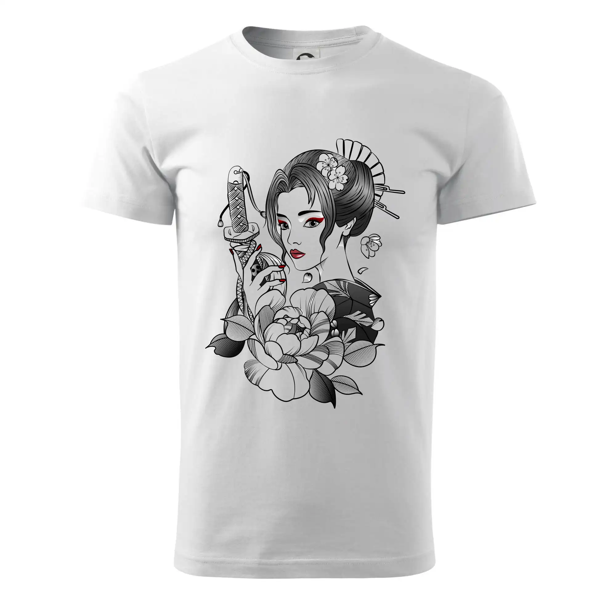 Japonsko - žena s červenými ústy