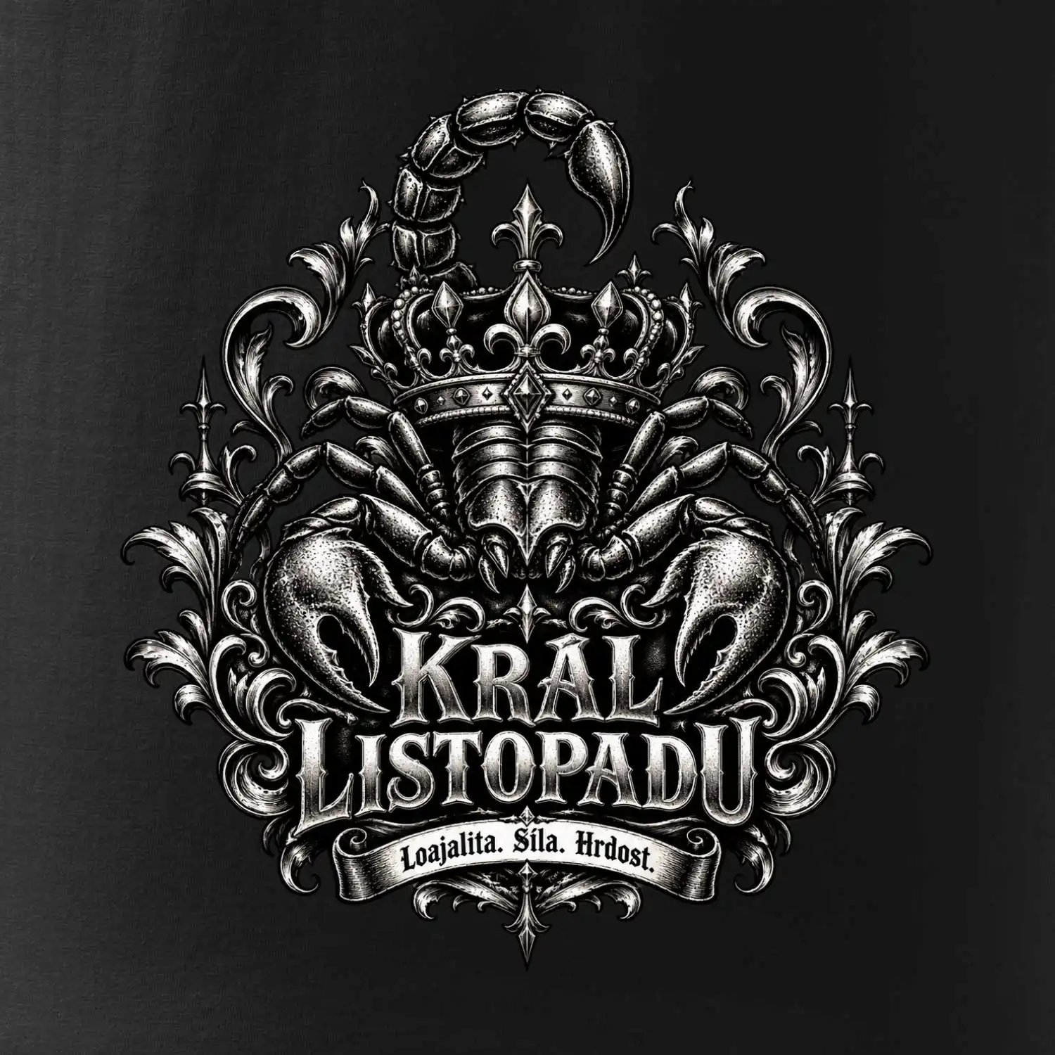 Král listopadu královský štír a koruna