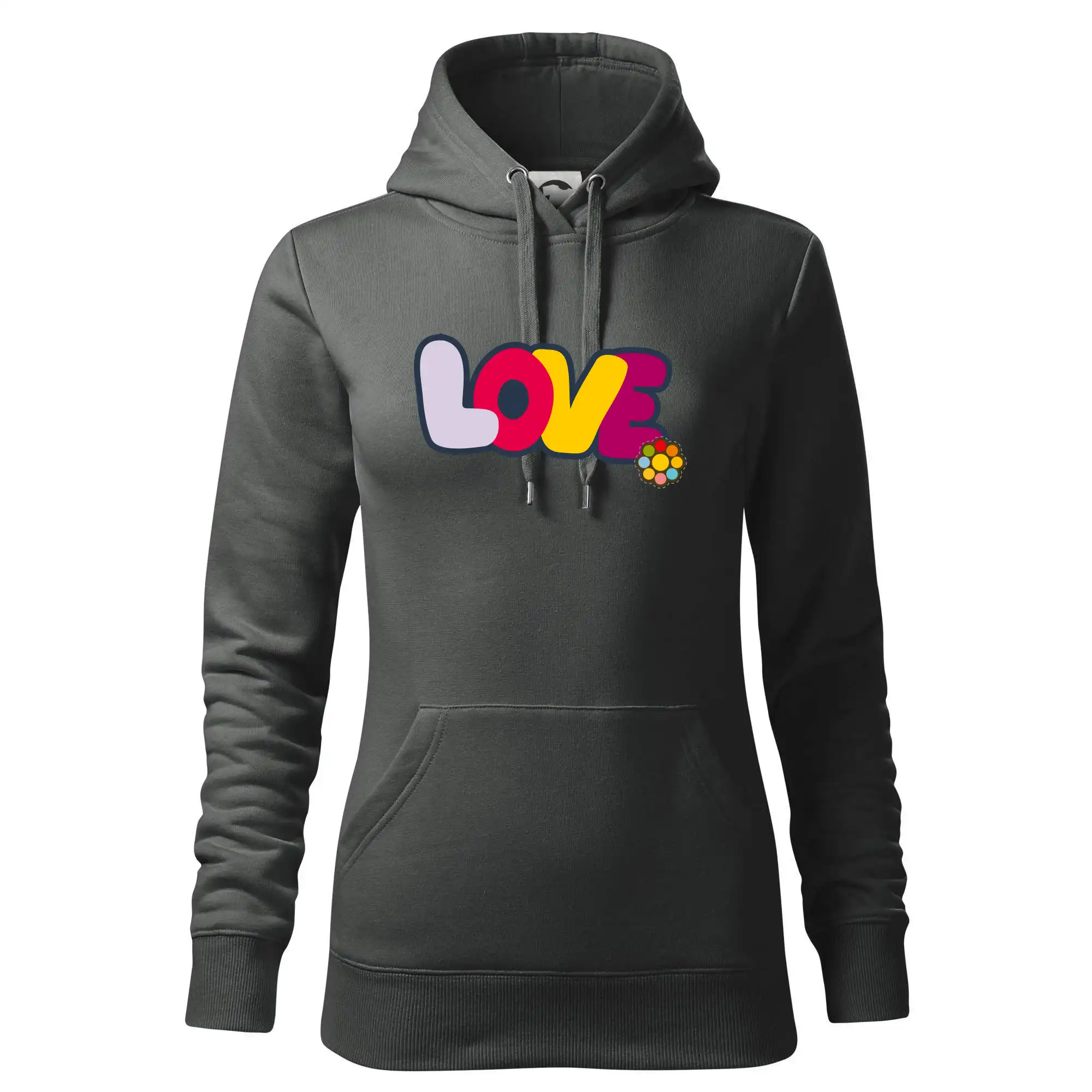 Love nápis s květinou