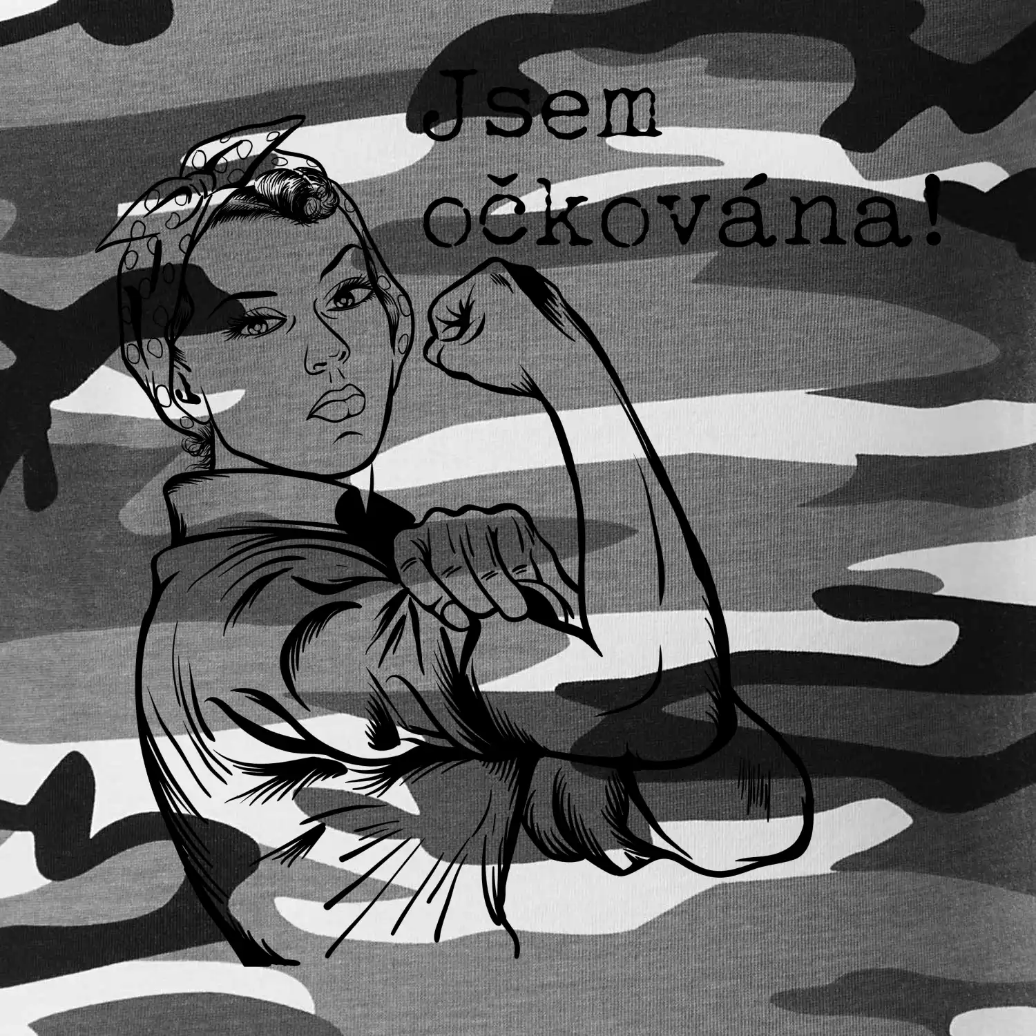Jsem očkována - černě
