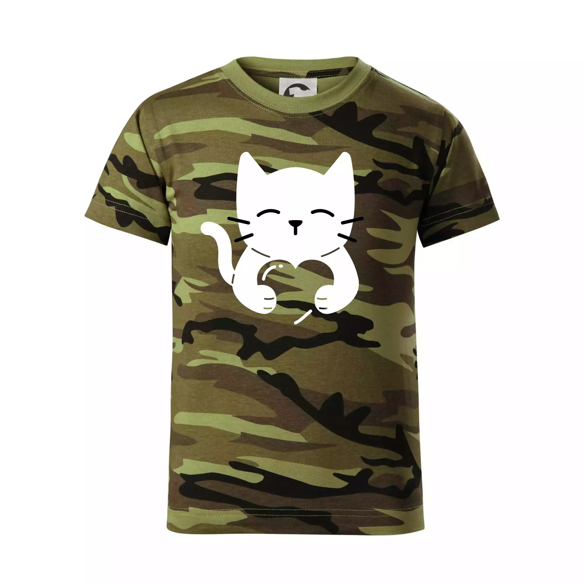 Kočka drží srdce