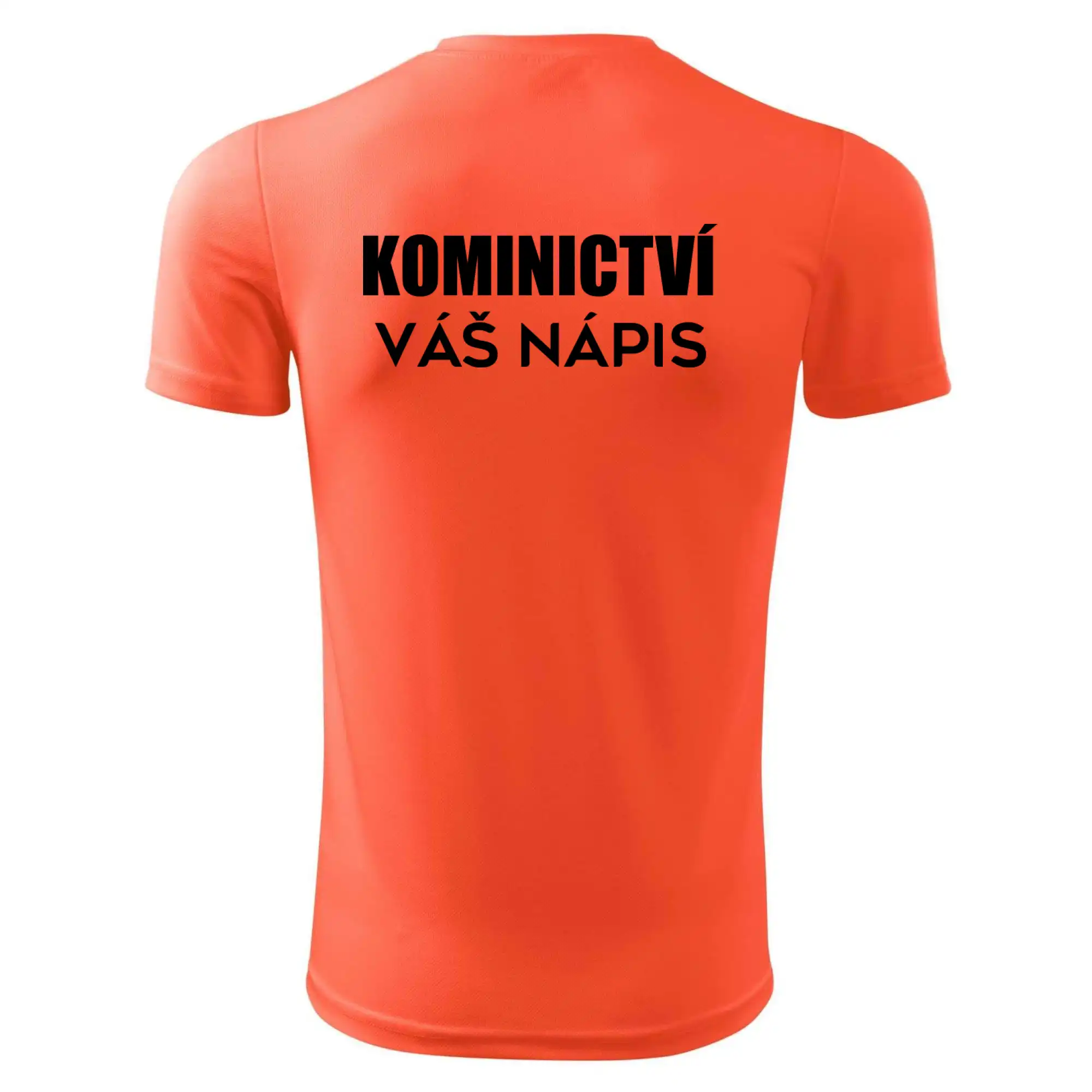 Kominík logo + nápis na zádech