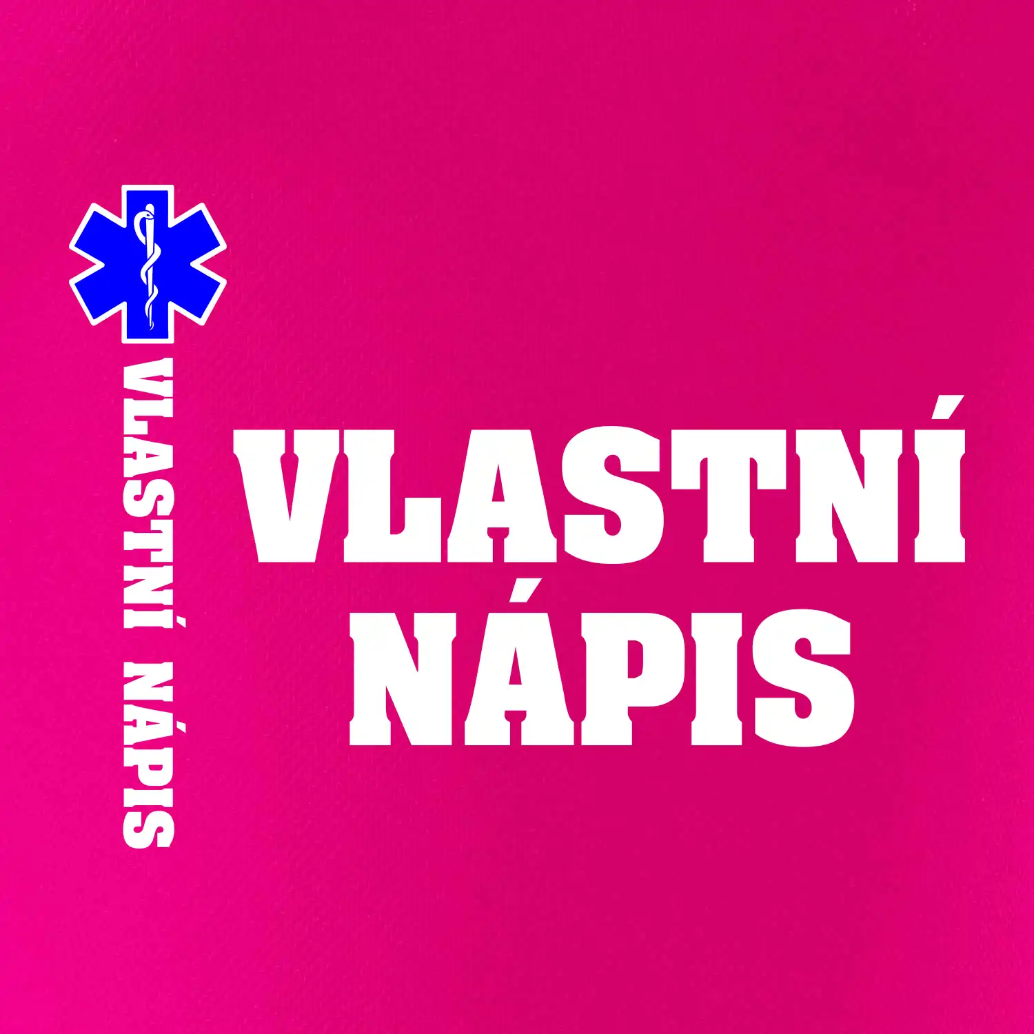 Hvězda života - vlastní nápis vpředu a vzadu