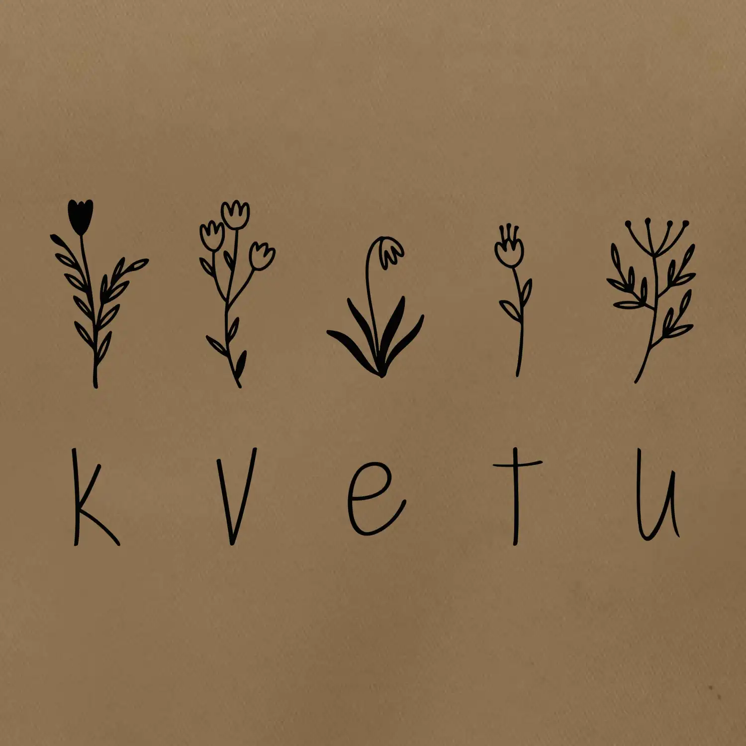 Kvetu - Nápis s květinami
