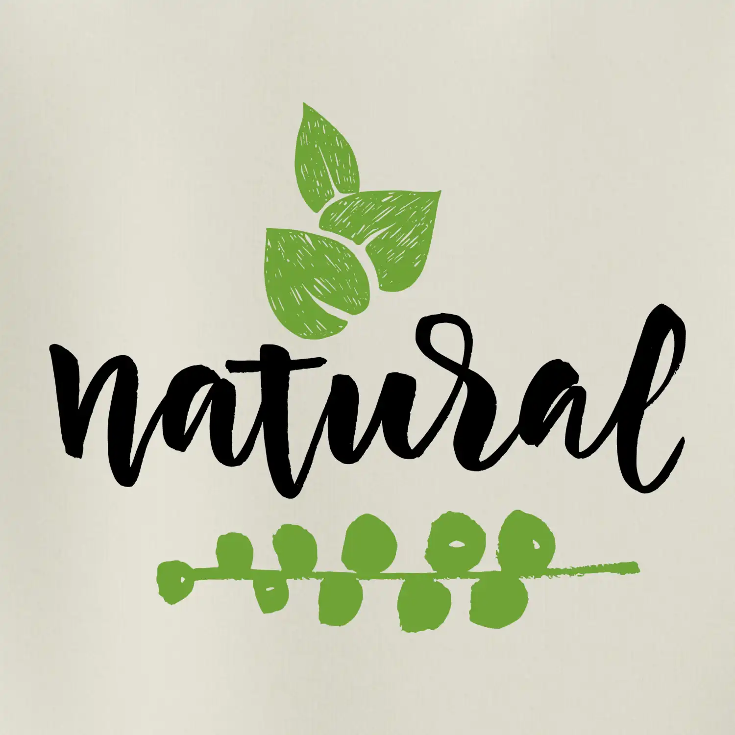 Natural - nápis v listech