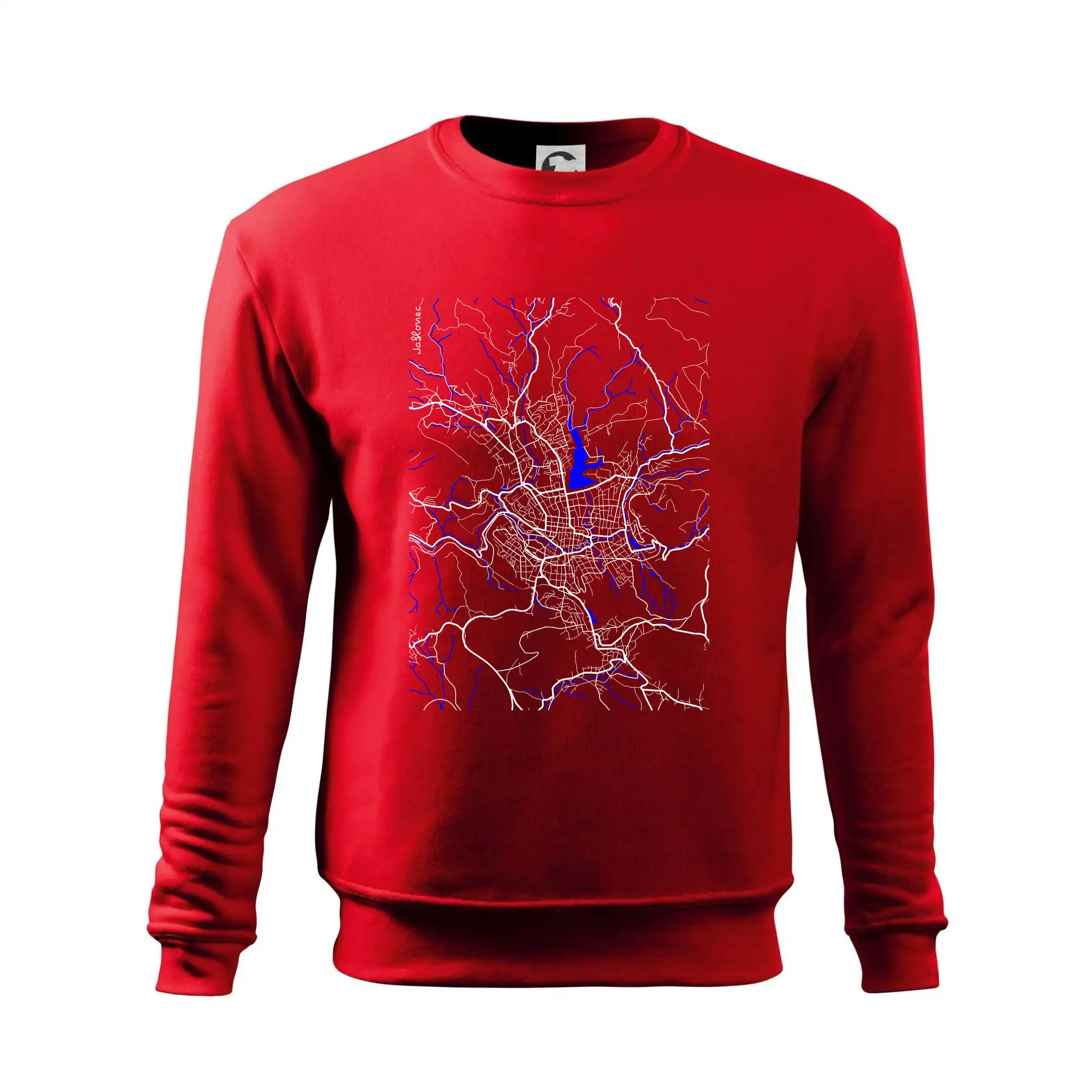 Jablonec nad Nisou - Mapa s vodními toky