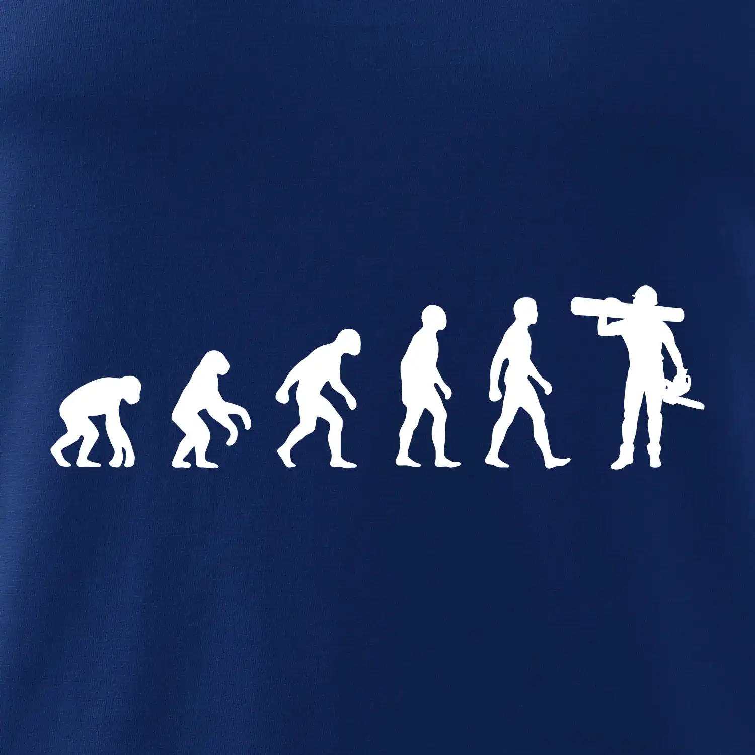 Evoluce dřevorubec - pila a kmen