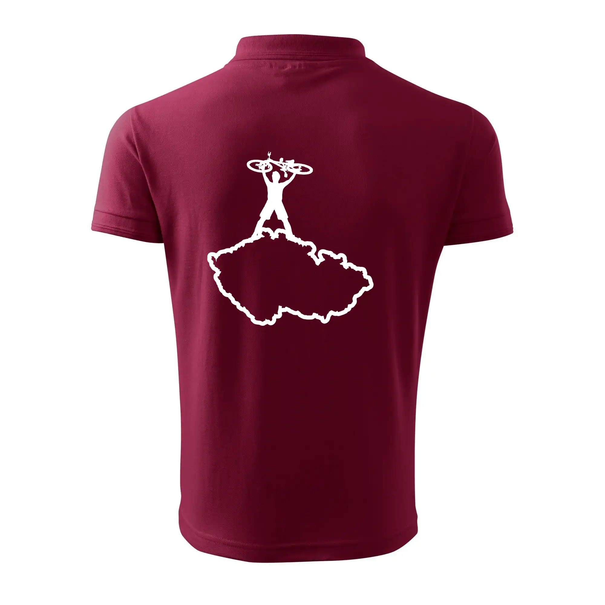 Mapa ČR - cyklista na prsou