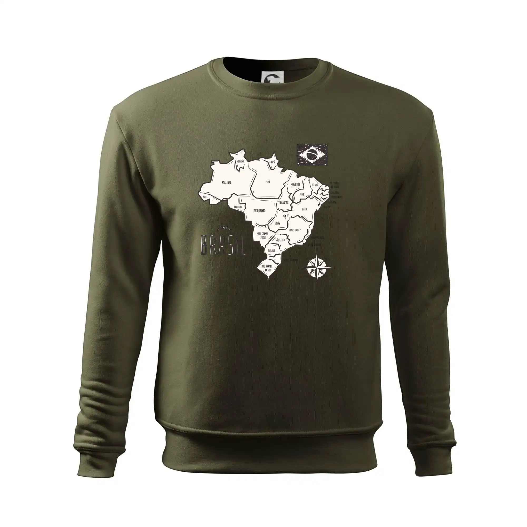Brazílie mapa s názvy regionů