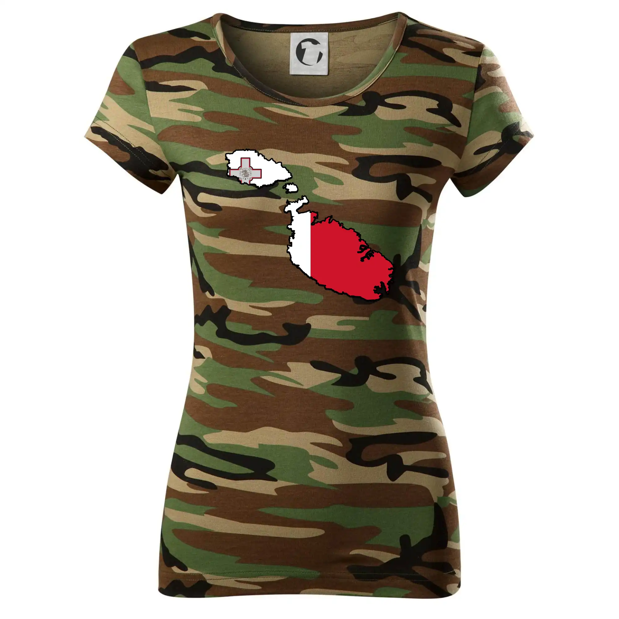 Mapa Malta s vlajkou