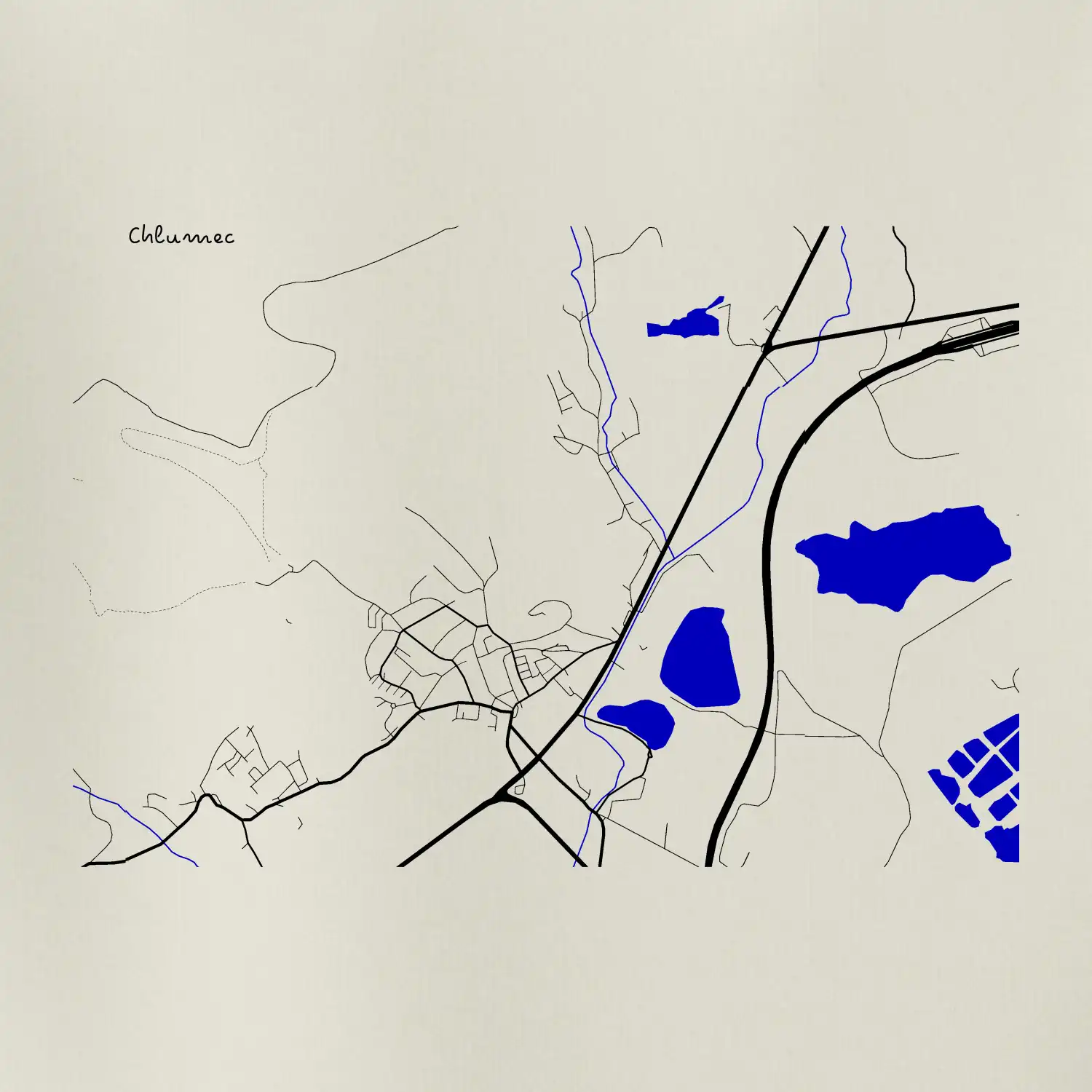 Chlumec 403 39 mapa s vodními toky