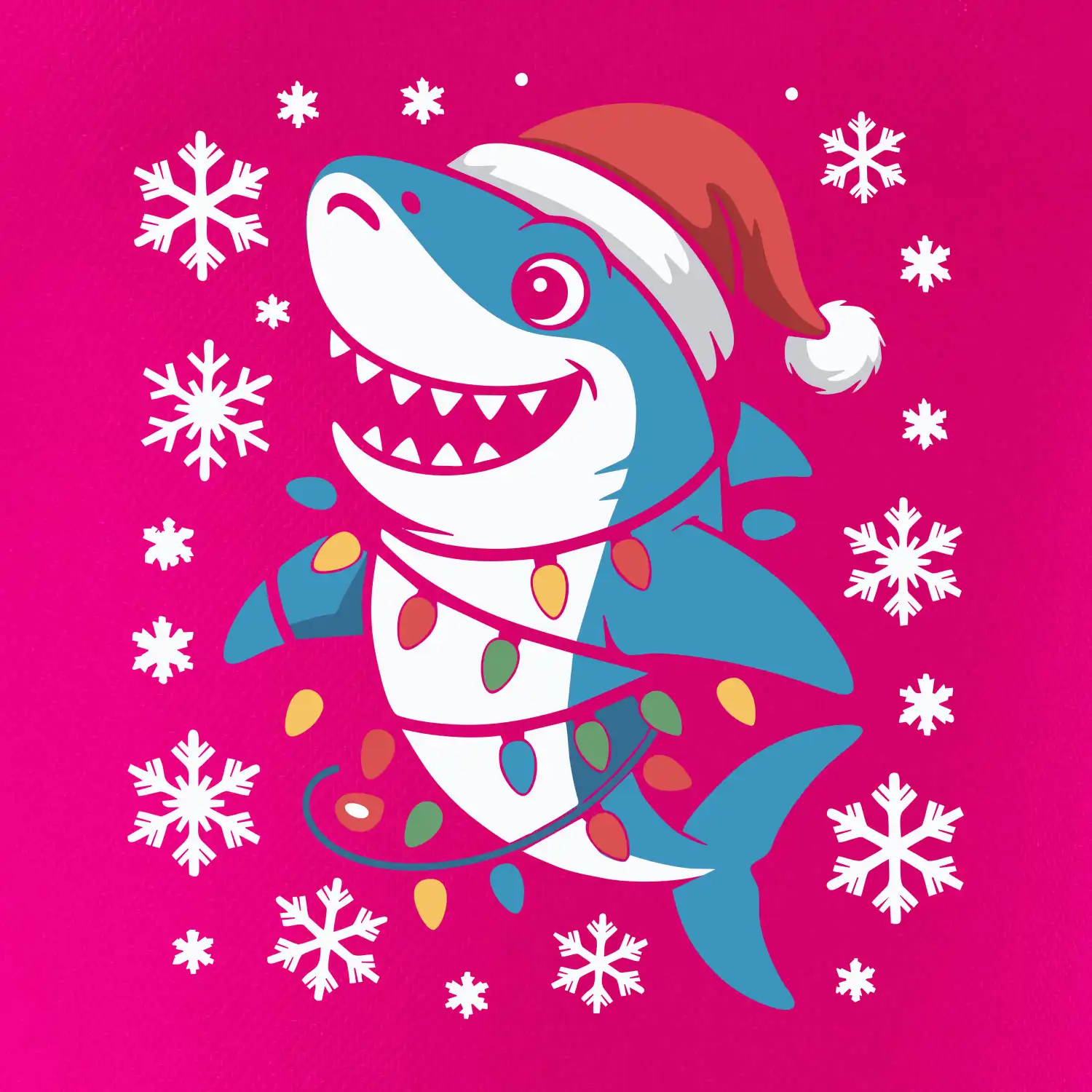 Vánoční žralok a vločky