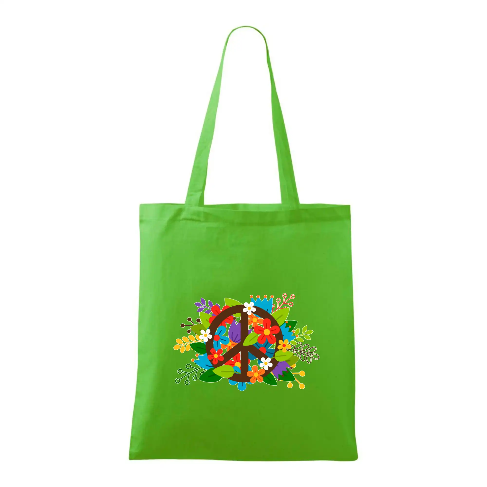 Peace symbol prorostlý květinami