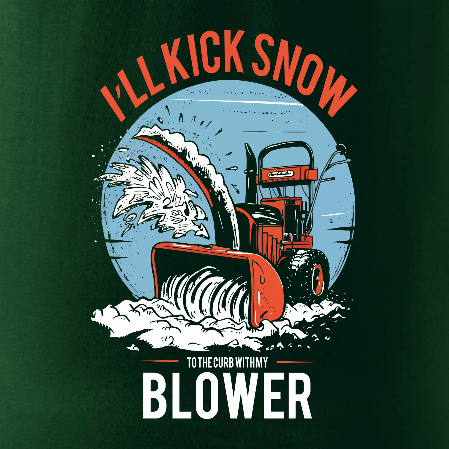 Kick snow blower