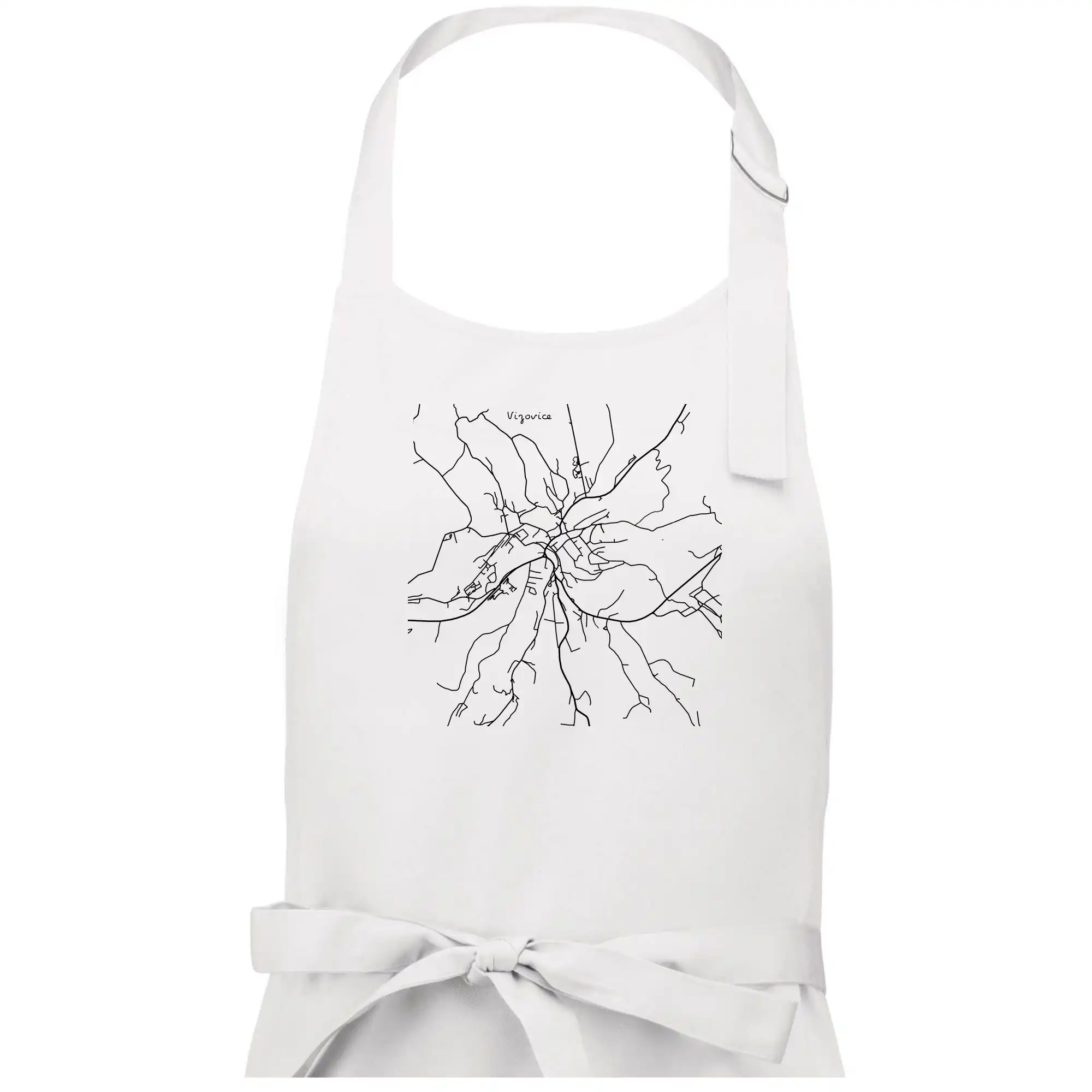 Černobílá mapa Vizovice