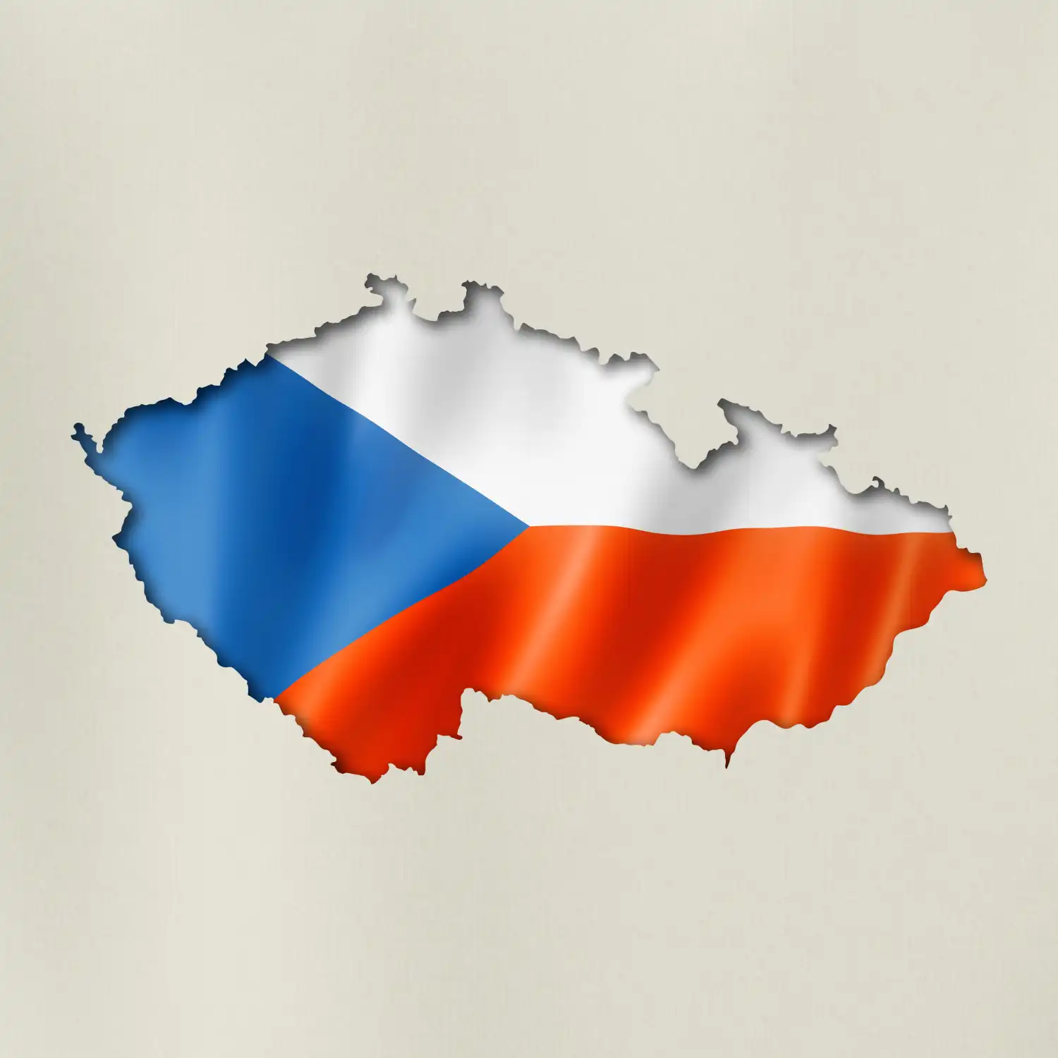 Česká vlajka v obrysu republiky