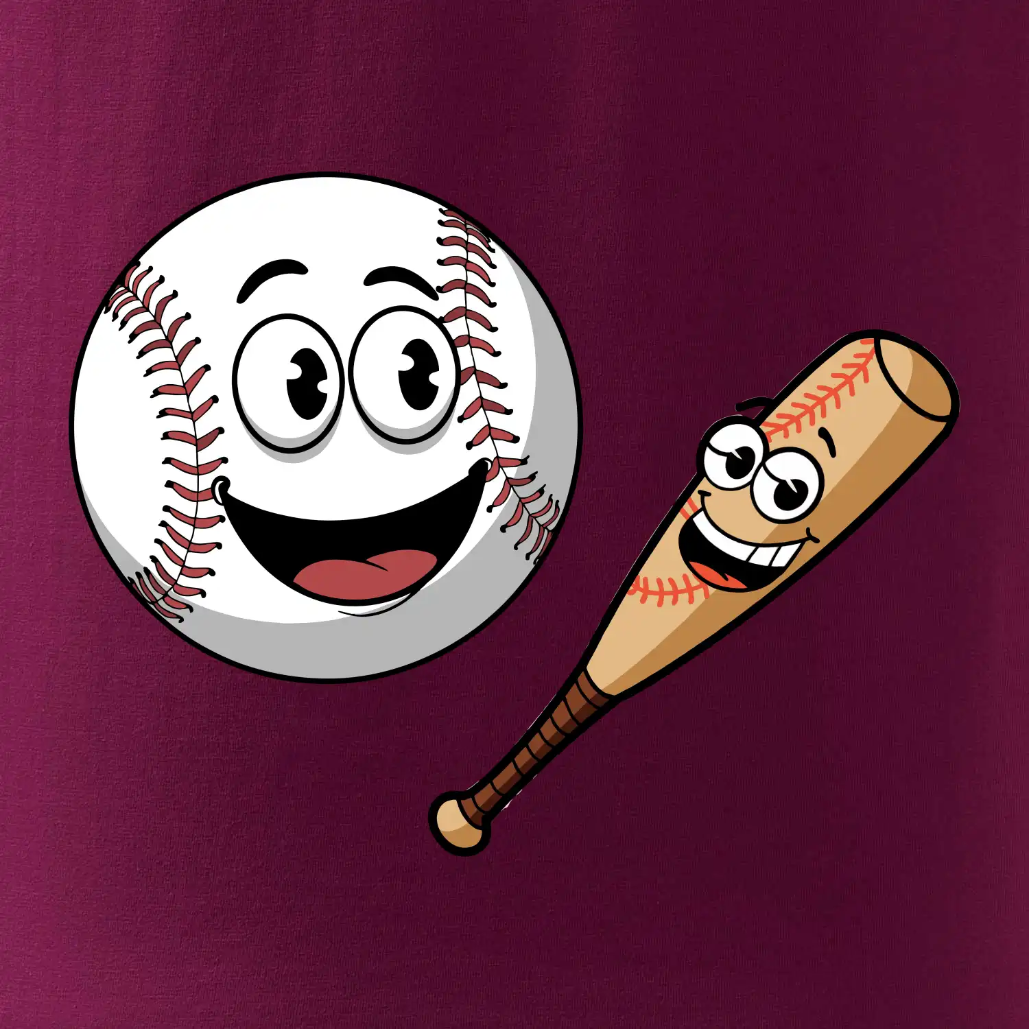 Parové triko - baseballová pálka a míček