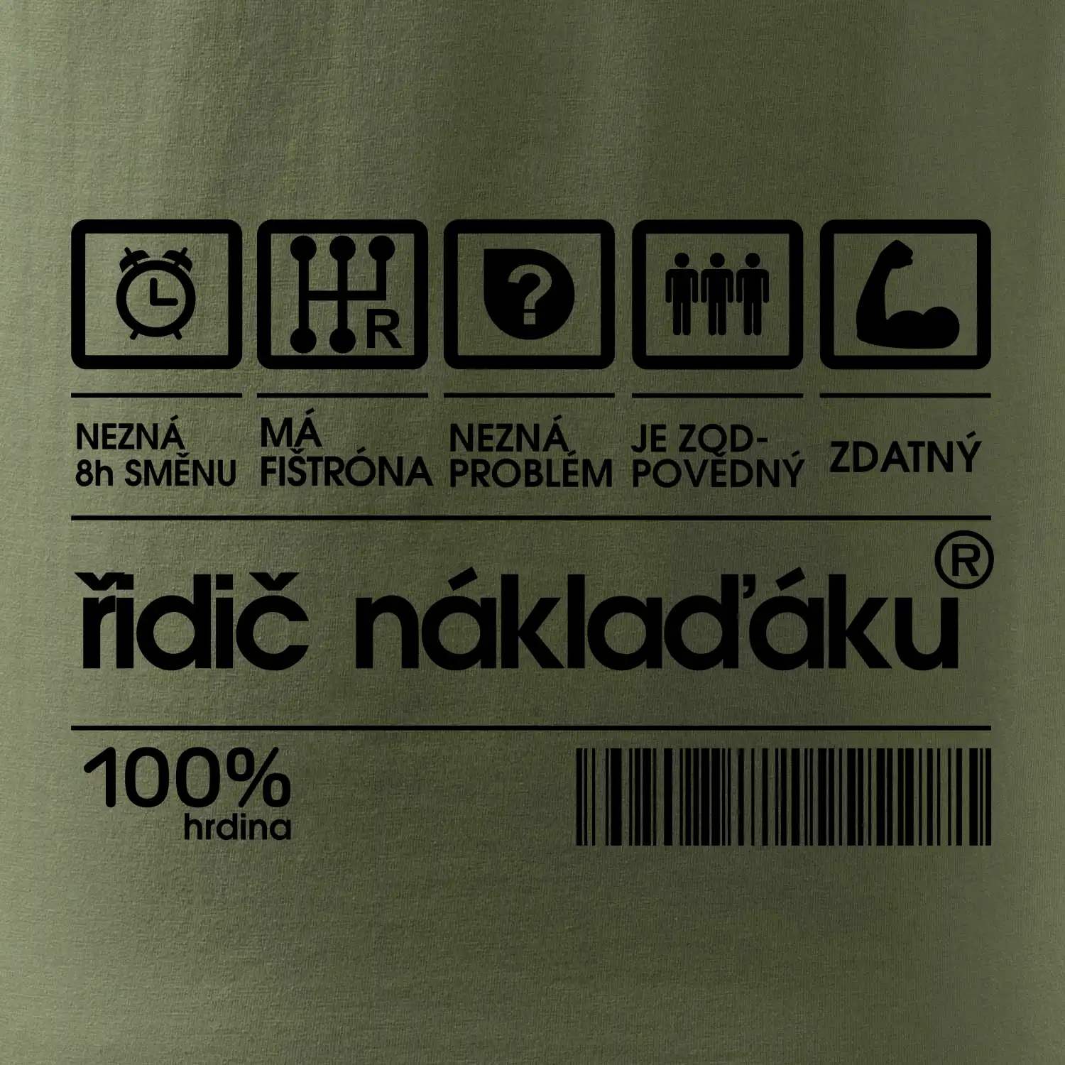 Čárový kód řidič náklaďáku