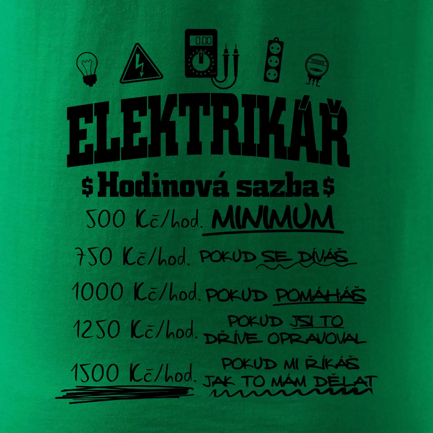 Elektrikář hodinová sazba