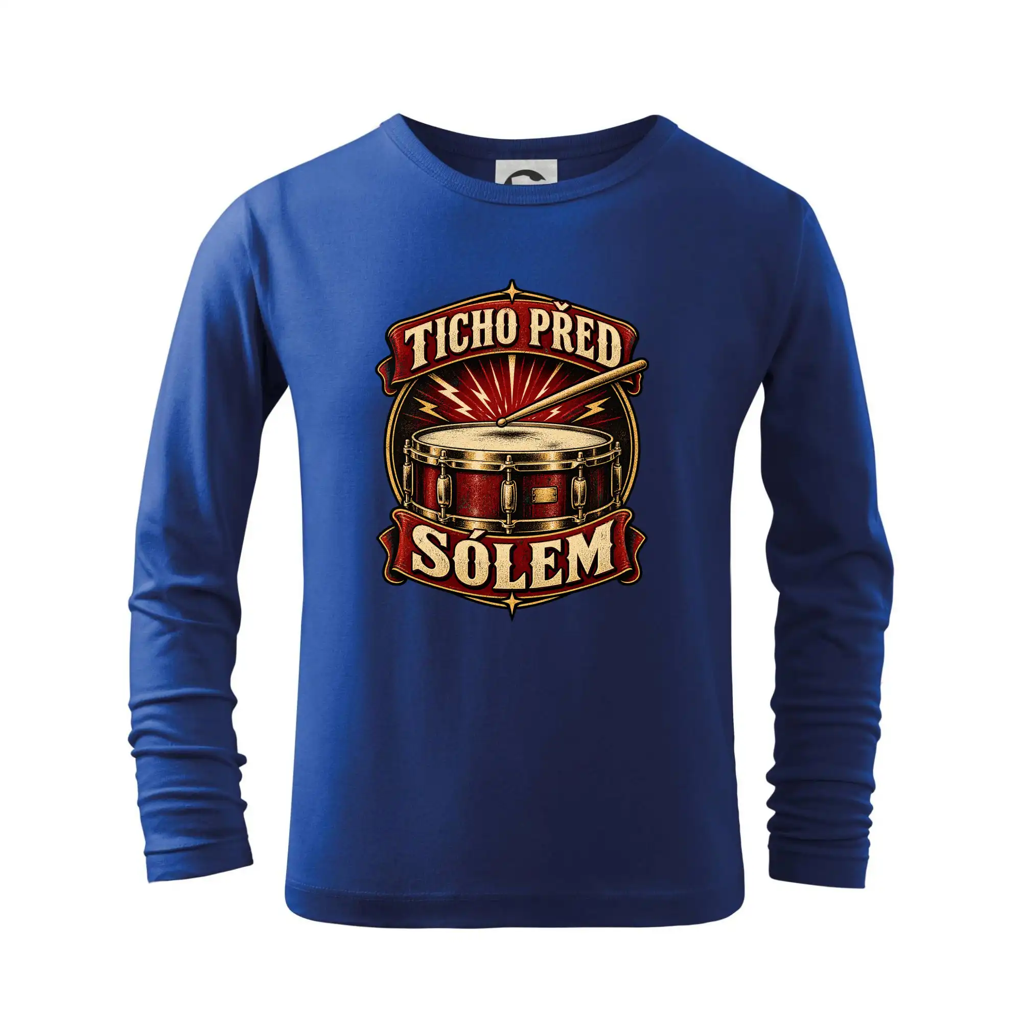 Ticho před sólem - vintage bubenický emblém