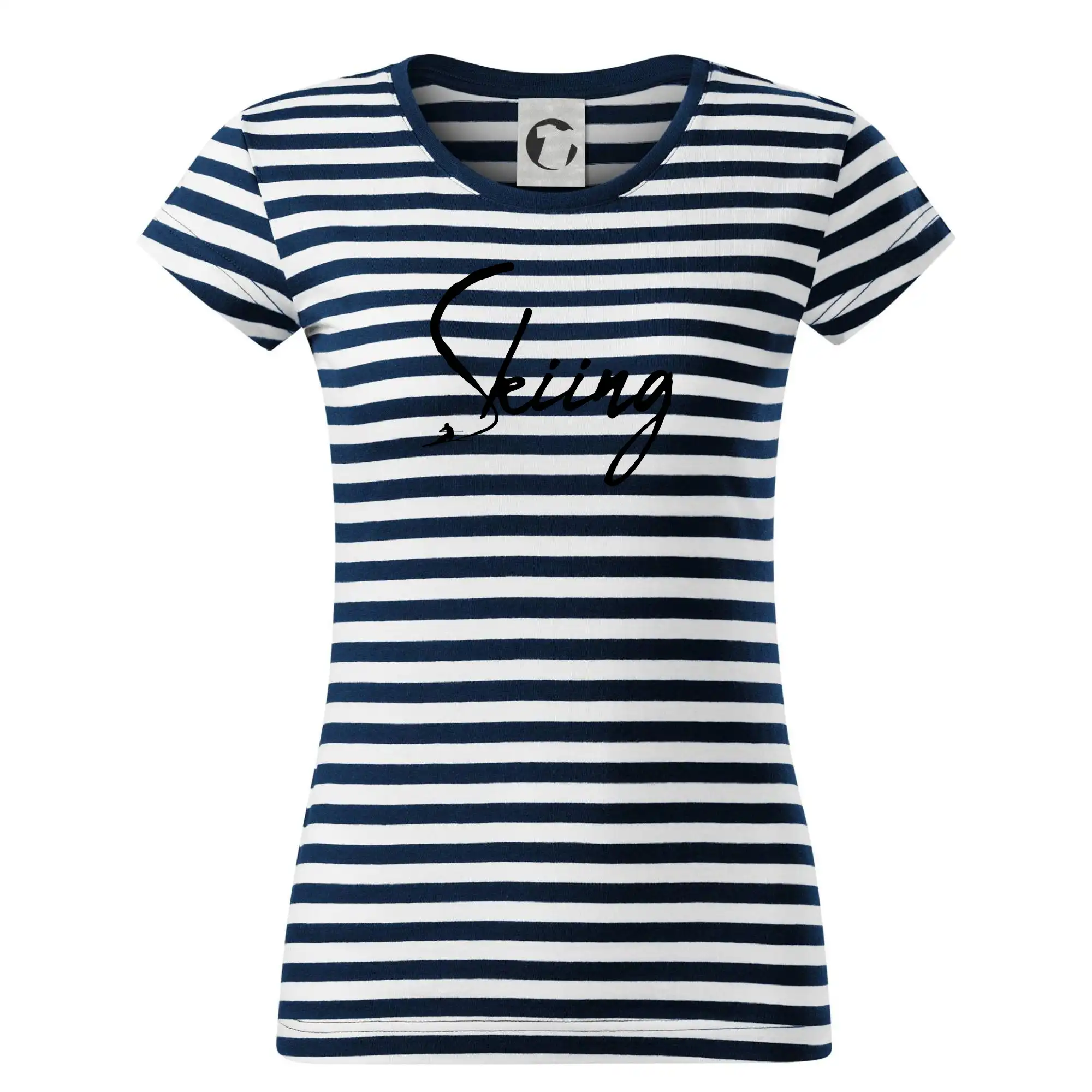 Skiing nápis lyžař