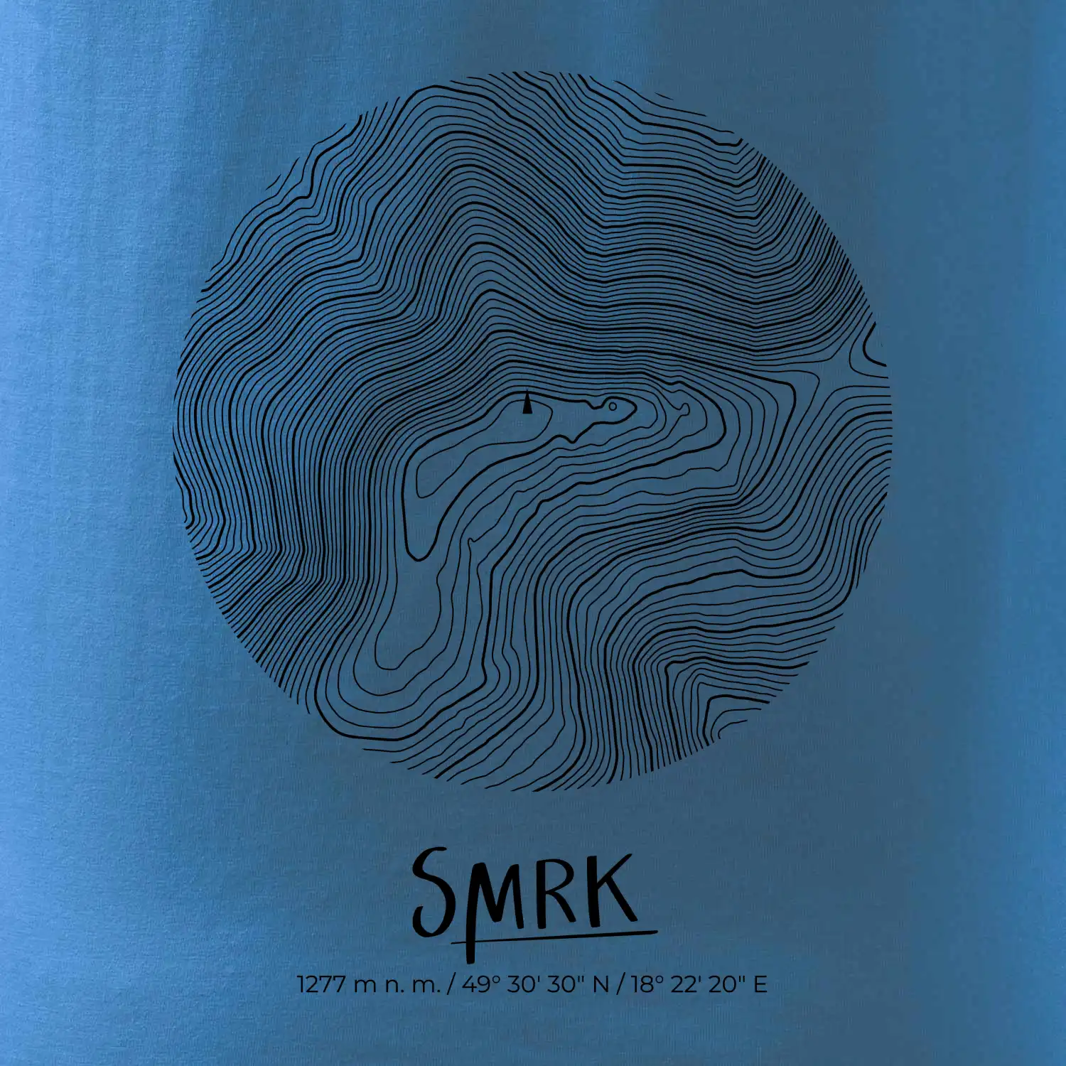 Smrk - vrstevnice v kruhu