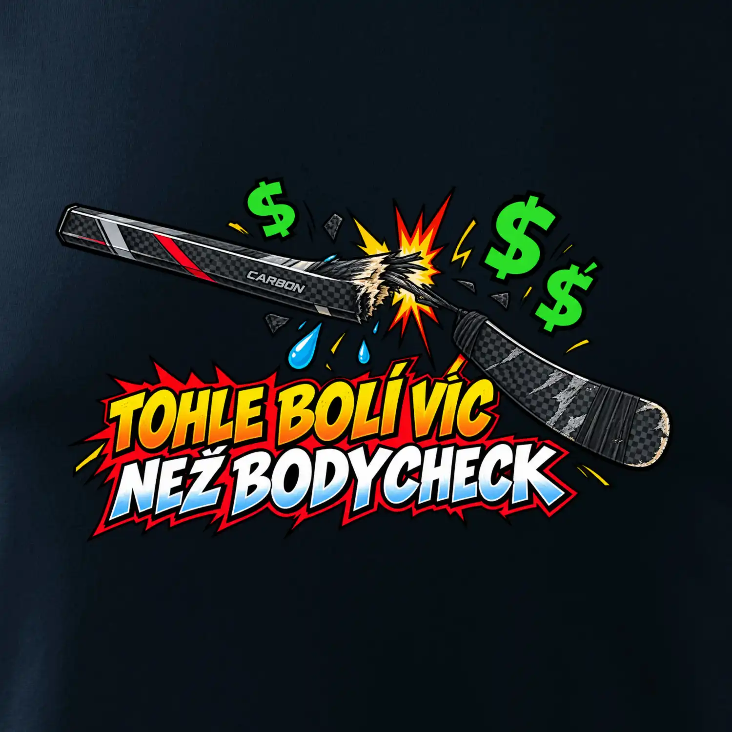 Zlomená hokejka bolí víc než bodycheck